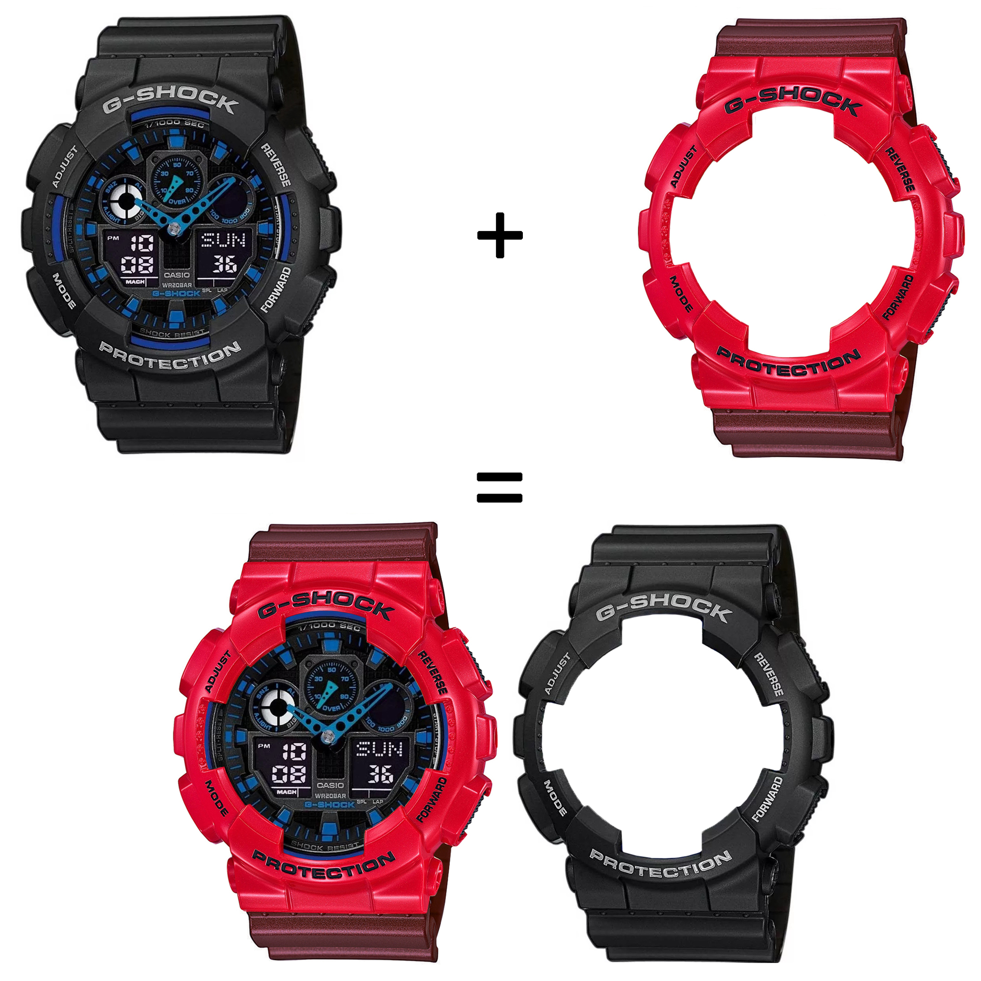 Casio SET GA-100-1A2ER + BEZEL 10557822 + PASEK 10477355 zegarek - miniatura 2