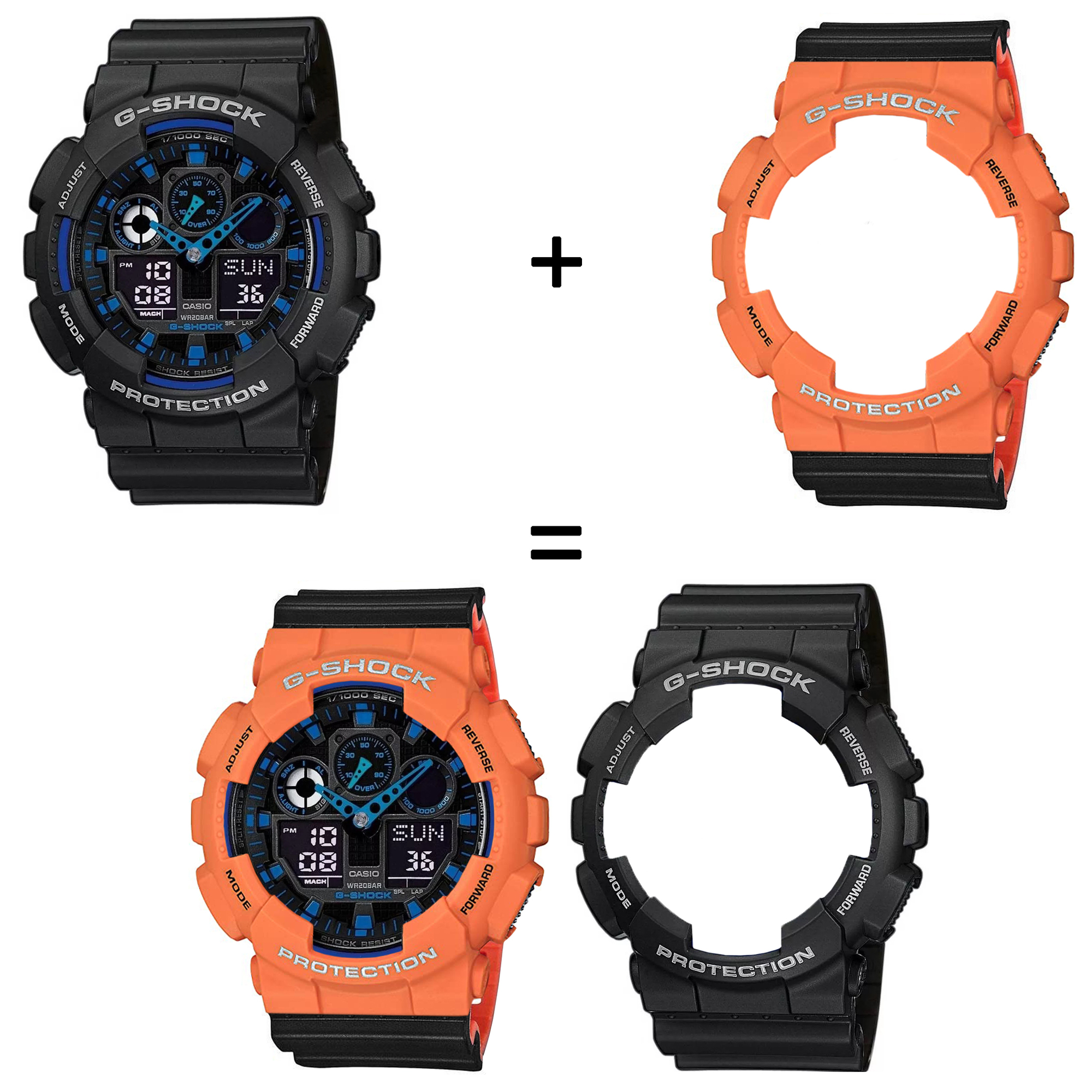 Casio SET GA-100-1A2ER + BEZEL 10589006 + PASEK 10577142 zegarek - miniatura 2