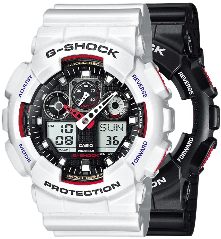 G-SHOCK SET GA-100-1A4ER + BEZEL 10347600 + PASEK 10430571