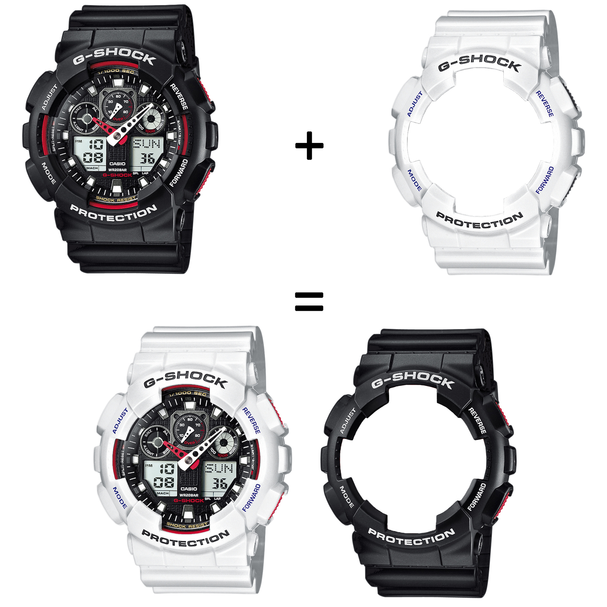 Casio SET GA-100-1A4ER + BEZEL 10347600 + PASEK 10430571 zegarek - miniatura 2