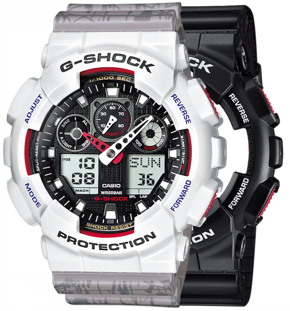 G-SHOCK SET GA-100-1A4ER + BEZEL 10347600 + PASEK 10498174