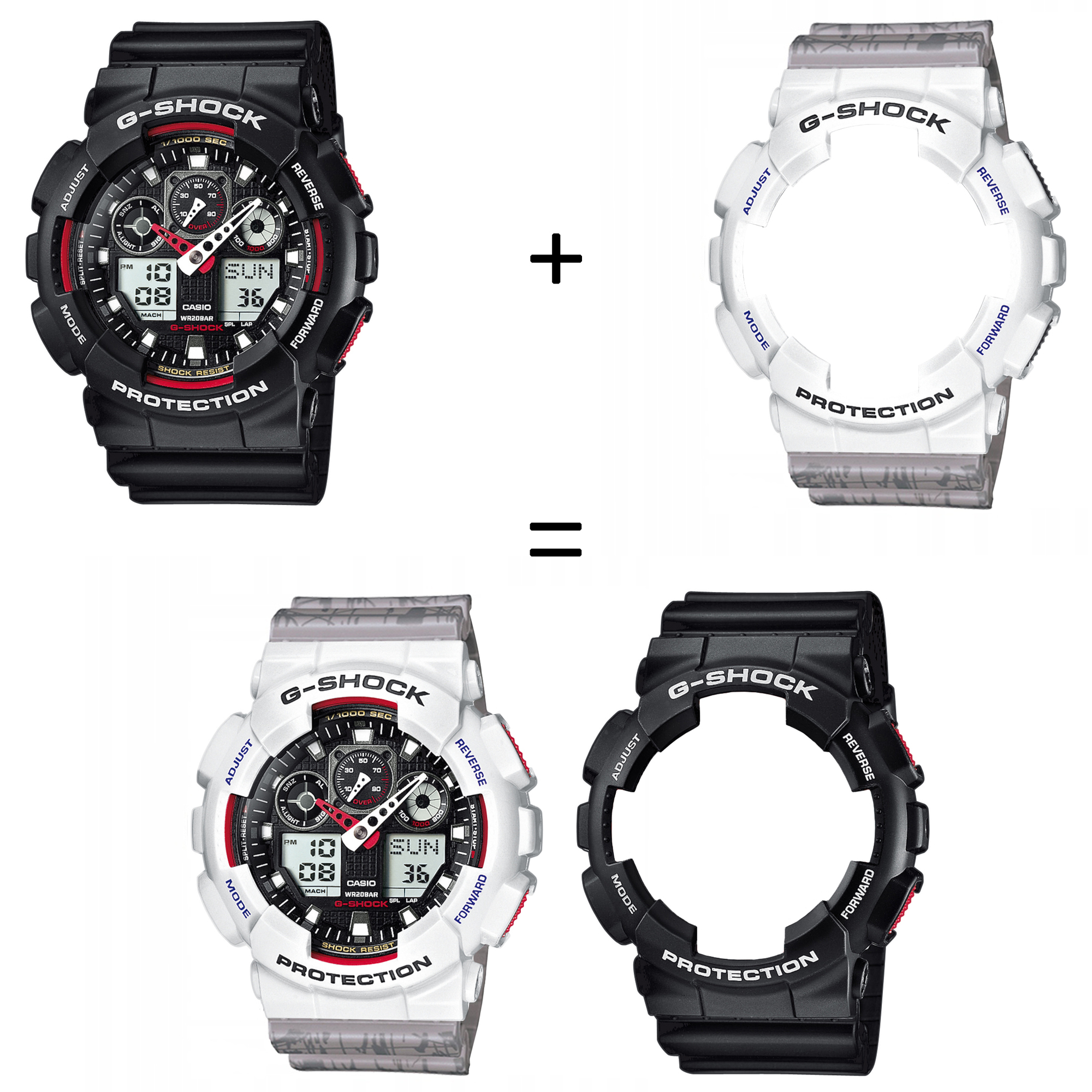 Casio SET GA-100-1A4ER + BEZEL 10347600 + PASEK 10498174 zegarek - miniatura 2