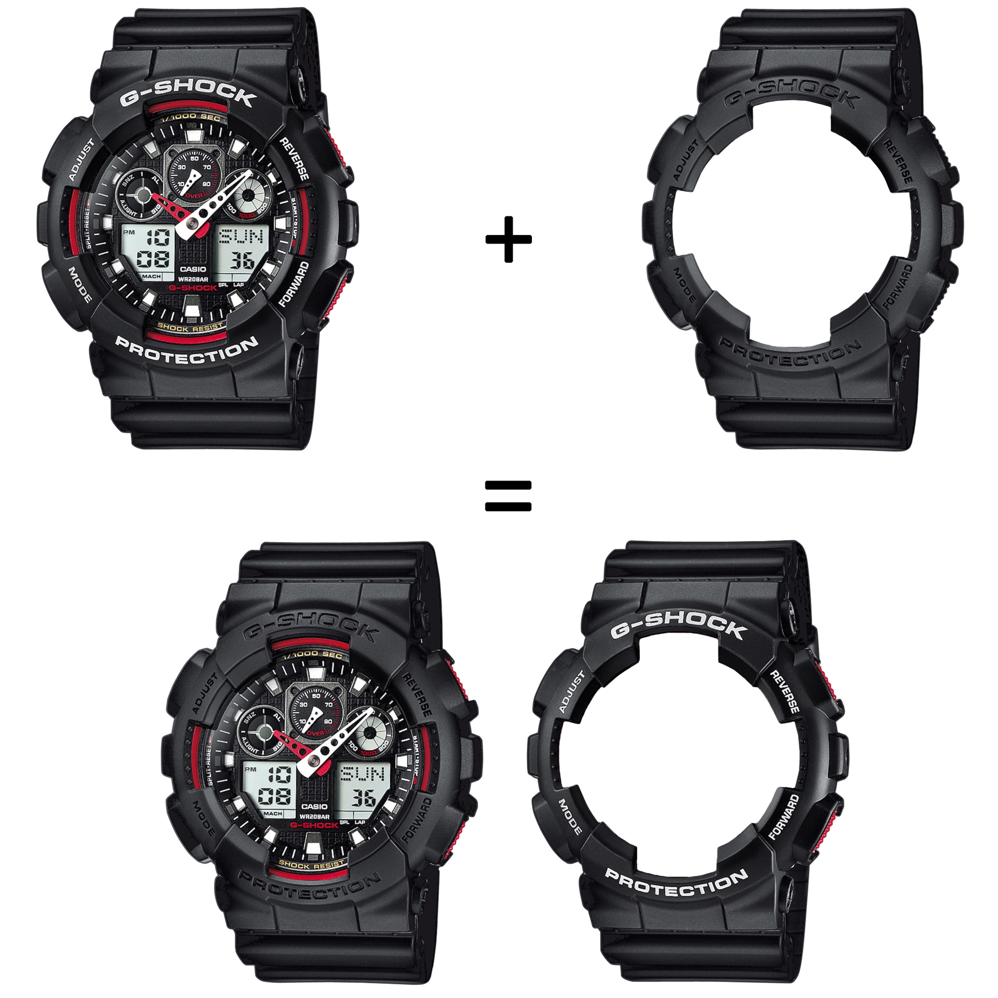 Casio SET GA-100-1A4ER + BEZEL 10358741 + PASEK 10347688 zegarek - miniatura 2