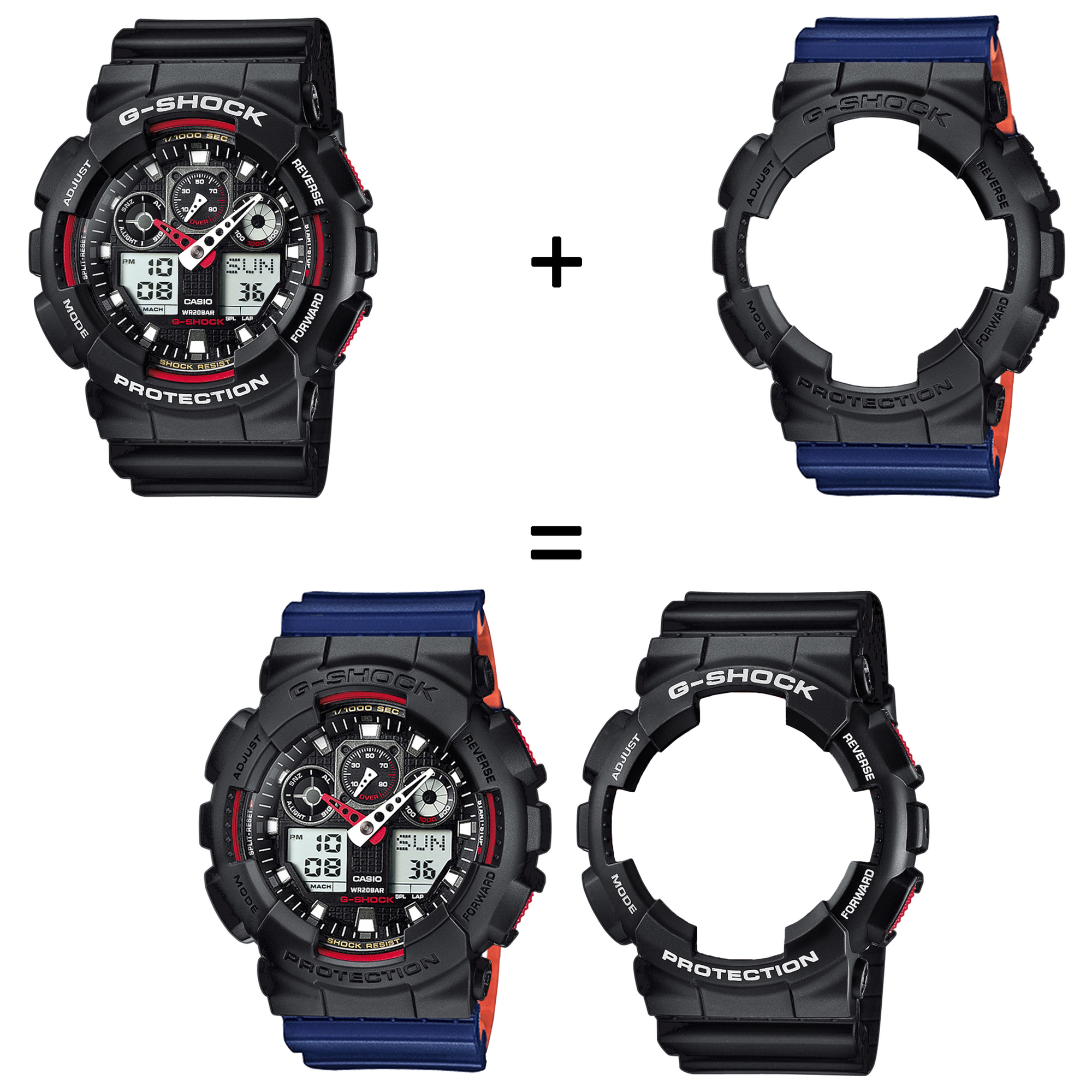 Casio SET GA-100-1A4ER + BEZEL 10358741 + PASEK 10527467 zegarek - miniatura 2