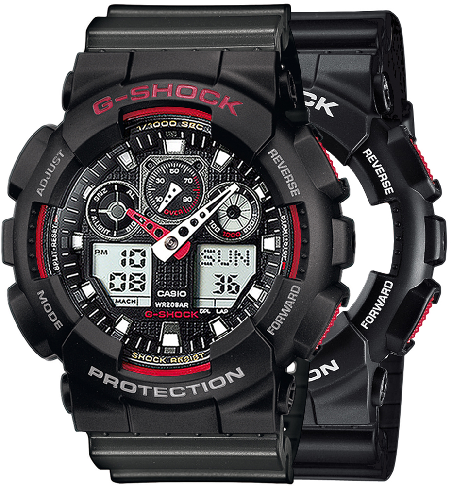  Casio G-SHOCK SET GA-100-1A4ER + BEZEL 10378531 + PASEK 10467764 