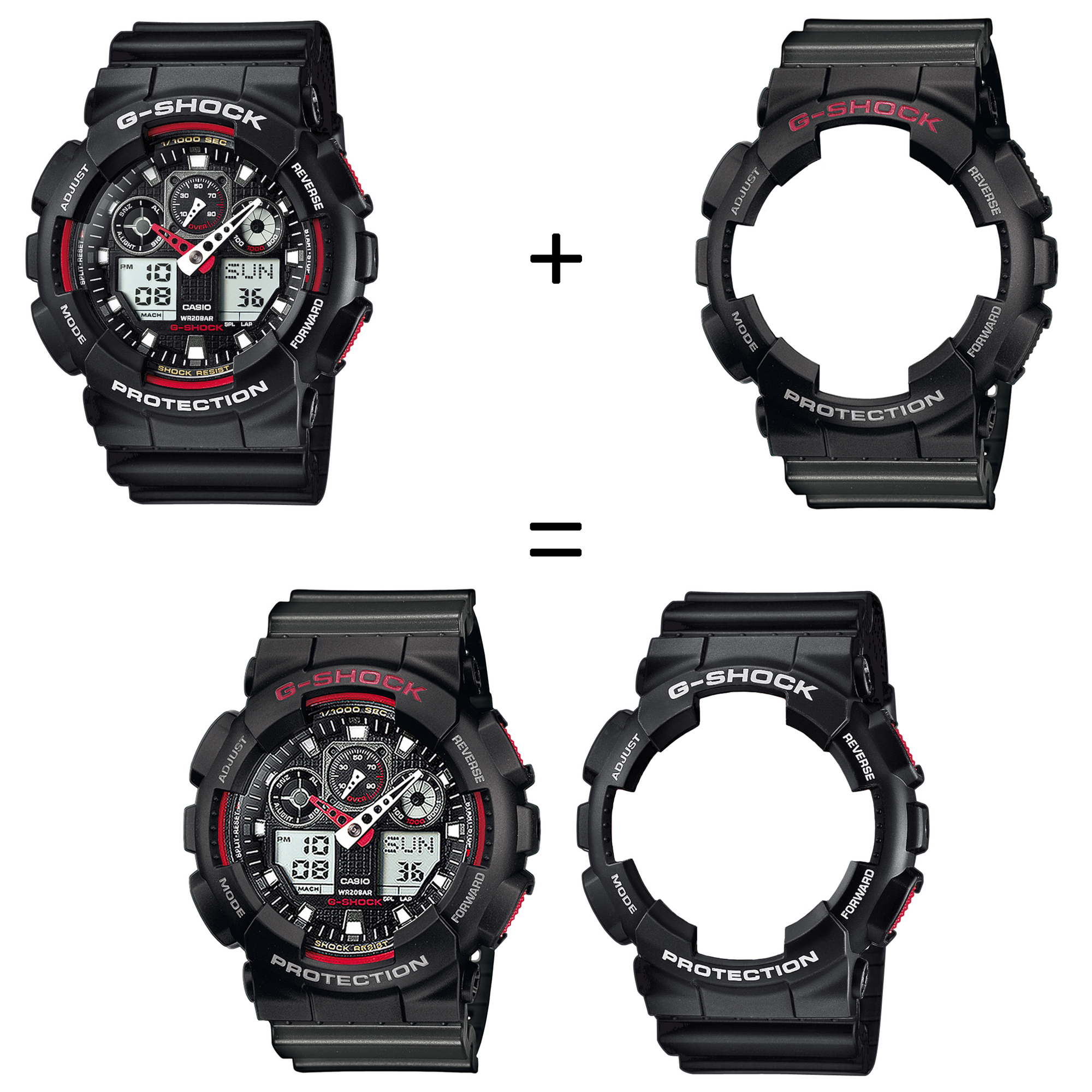 Casio SET GA-100-1A4ER + BEZEL 10378531 + PASEK 10467764 zegarek - miniatura 2
