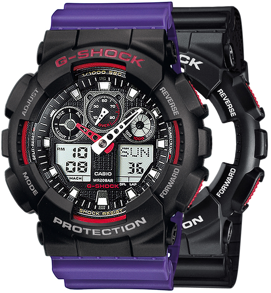  Casio G-SHOCK SET GA-100-1A4ER + BEZEL 10378531 + PASEK 10498156 