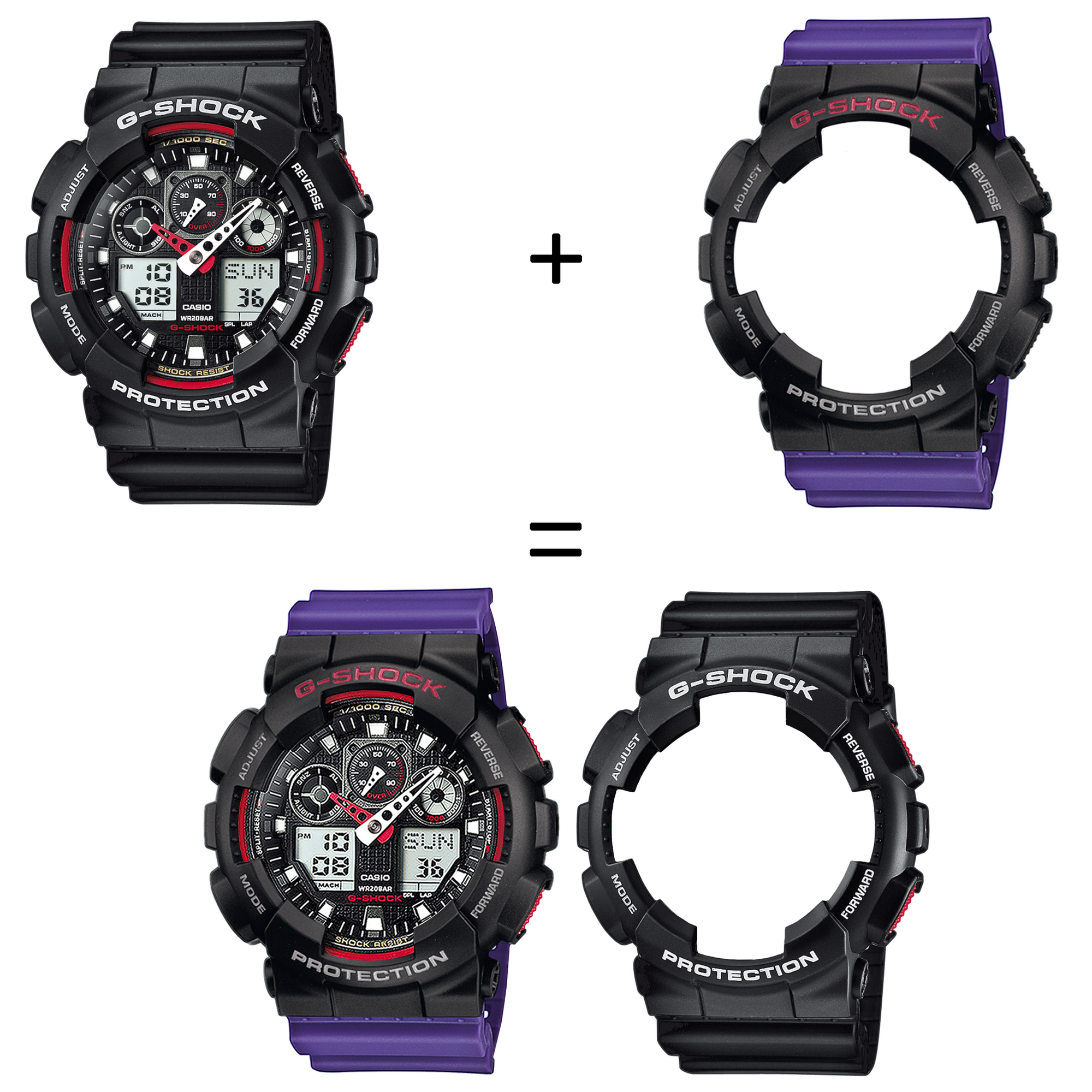 Casio SET GA-100-1A4ER + BEZEL 10378531 + PASEK 10498156 zegarek - miniatura 2