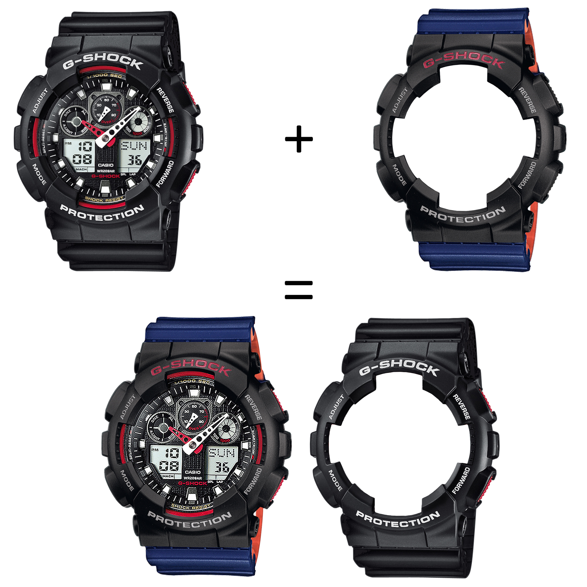 Casio SET GA-100-1A4ER + BEZEL 10378531 + PASEK 10527467 zegarek - miniatura 2