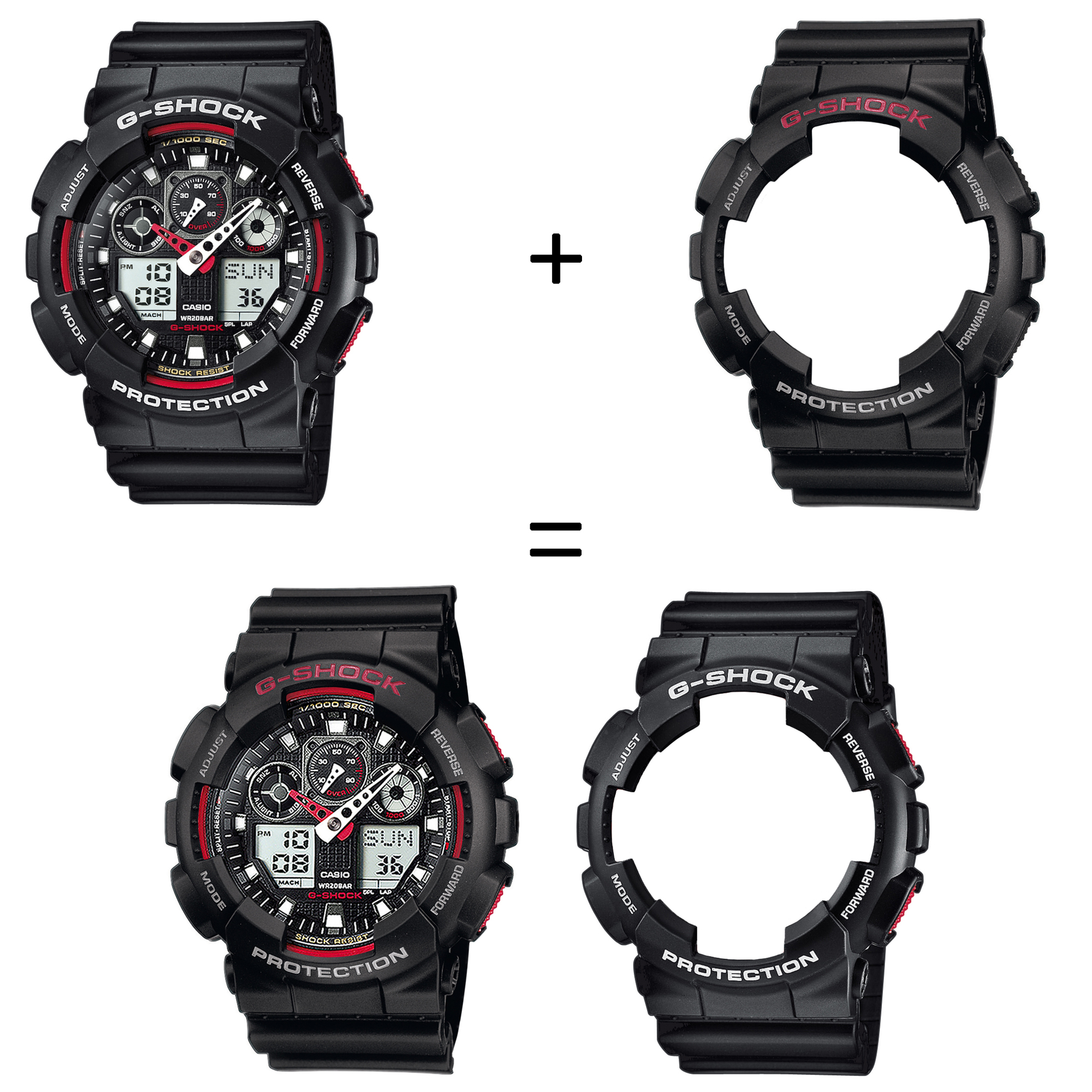 Casio SET GA-100-1A4ER + BEZEL 10378531 + PASEK 10536683 zegarek - miniatura 2