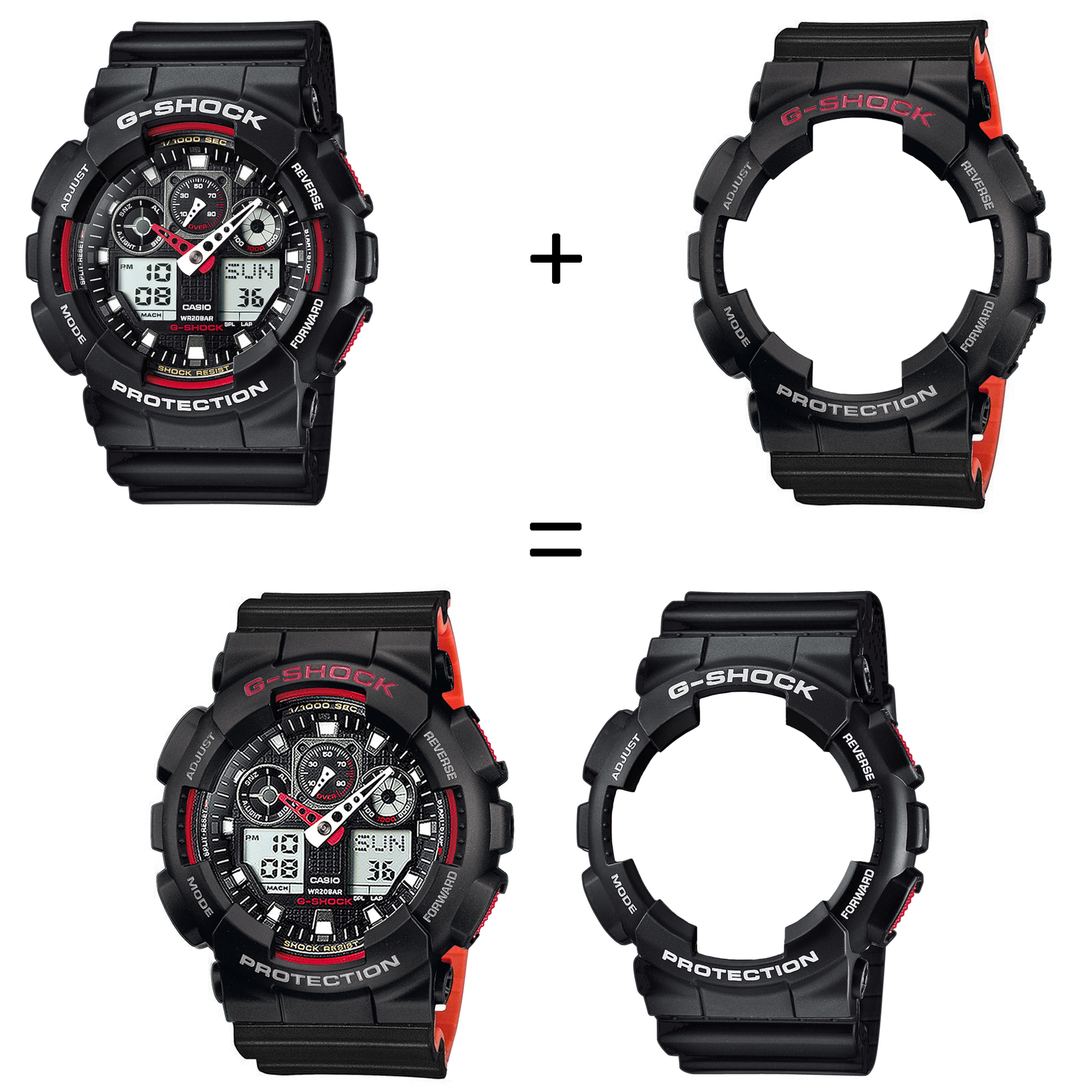 Casio SET GA-100-1A4ER + BEZEL 10378531 + PASEK 10577142 zegarek - miniatura 2