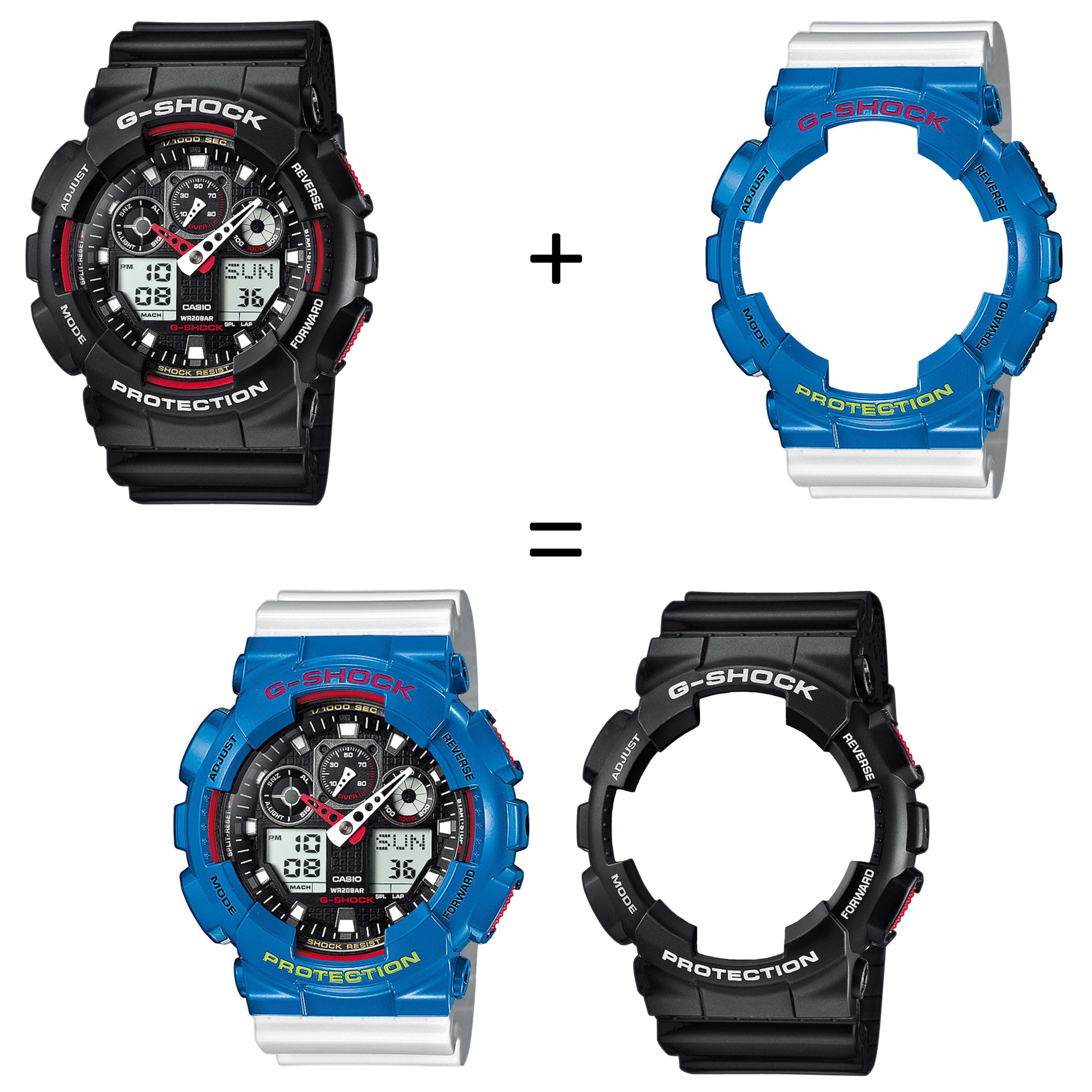Casio SET GA-100-1A4ER + BEZEL 10388974 + PASEK 10347710 zegarek - miniatura 2
