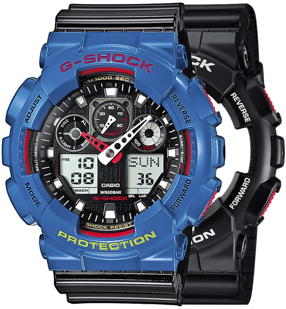 G-SHOCK SET GA-100-1A4ER + BEZEL 10388974 + PASEK 10378391