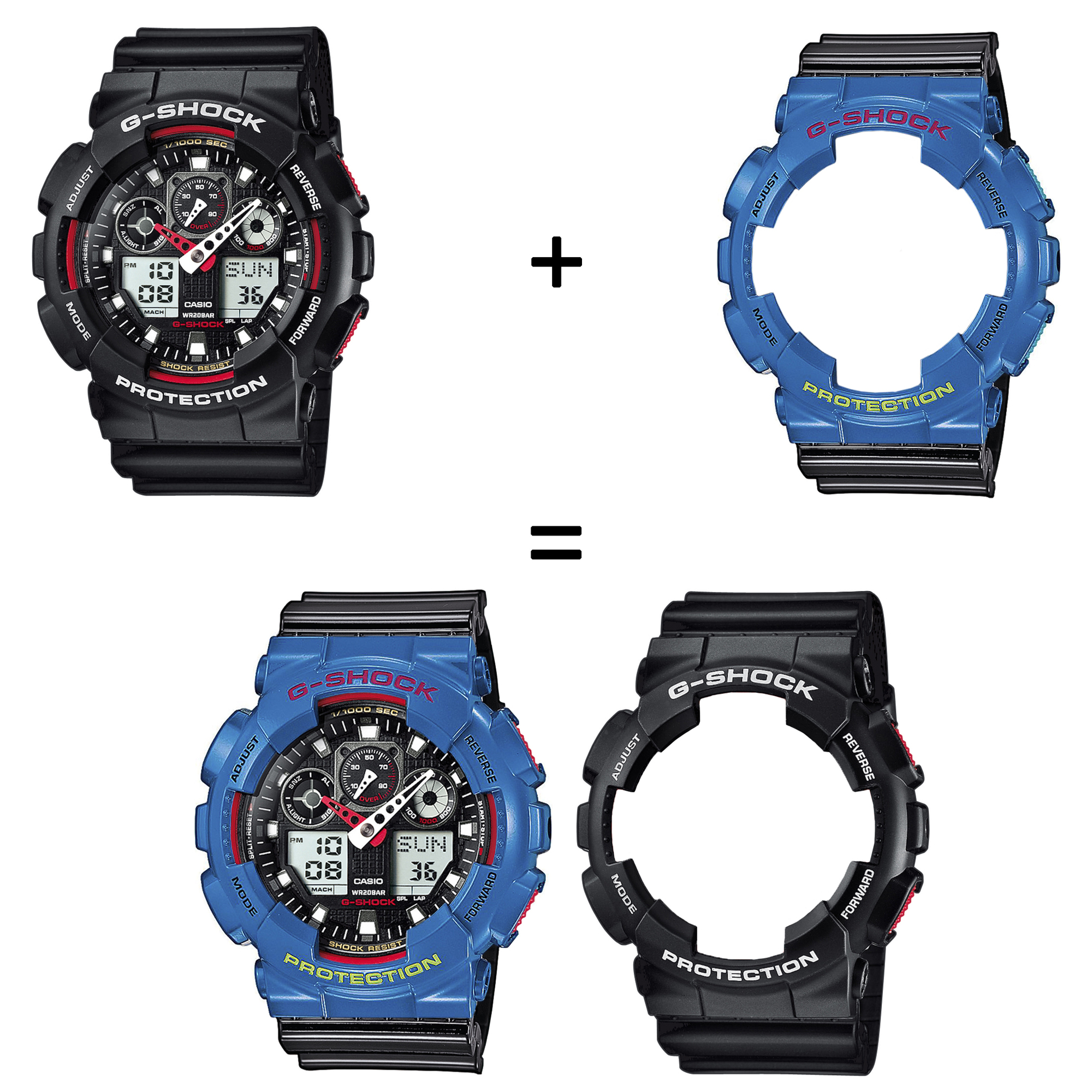 Casio SET GA-100-1A4ER + BEZEL 10388974 + PASEK 10378391 zegarek - miniatura 2
