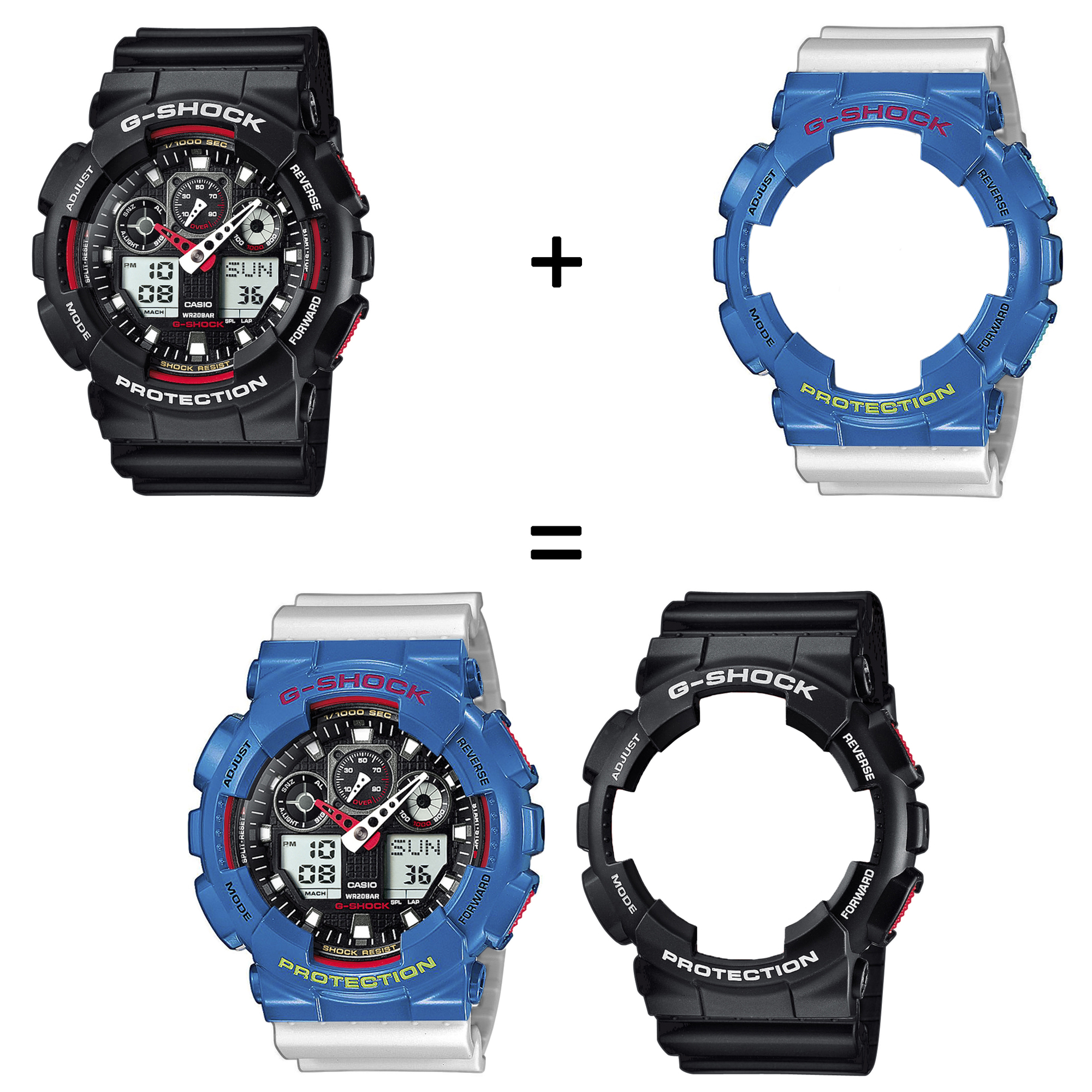 Casio SET GA-100-1A4ER + BEZEL 10388974 + PASEK 10430571 zegarek - miniatura 2