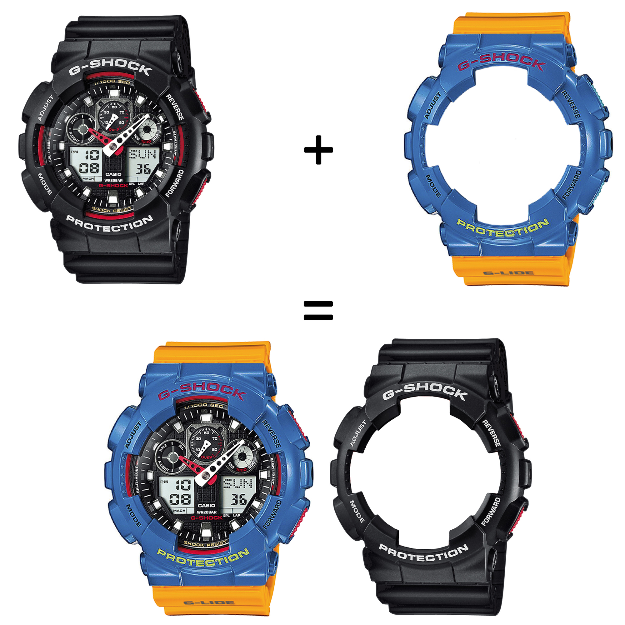 Casio SET GA-100-1A4ER + BEZEL 10388974 + PASEK 10457913 zegarek - miniatura 2
