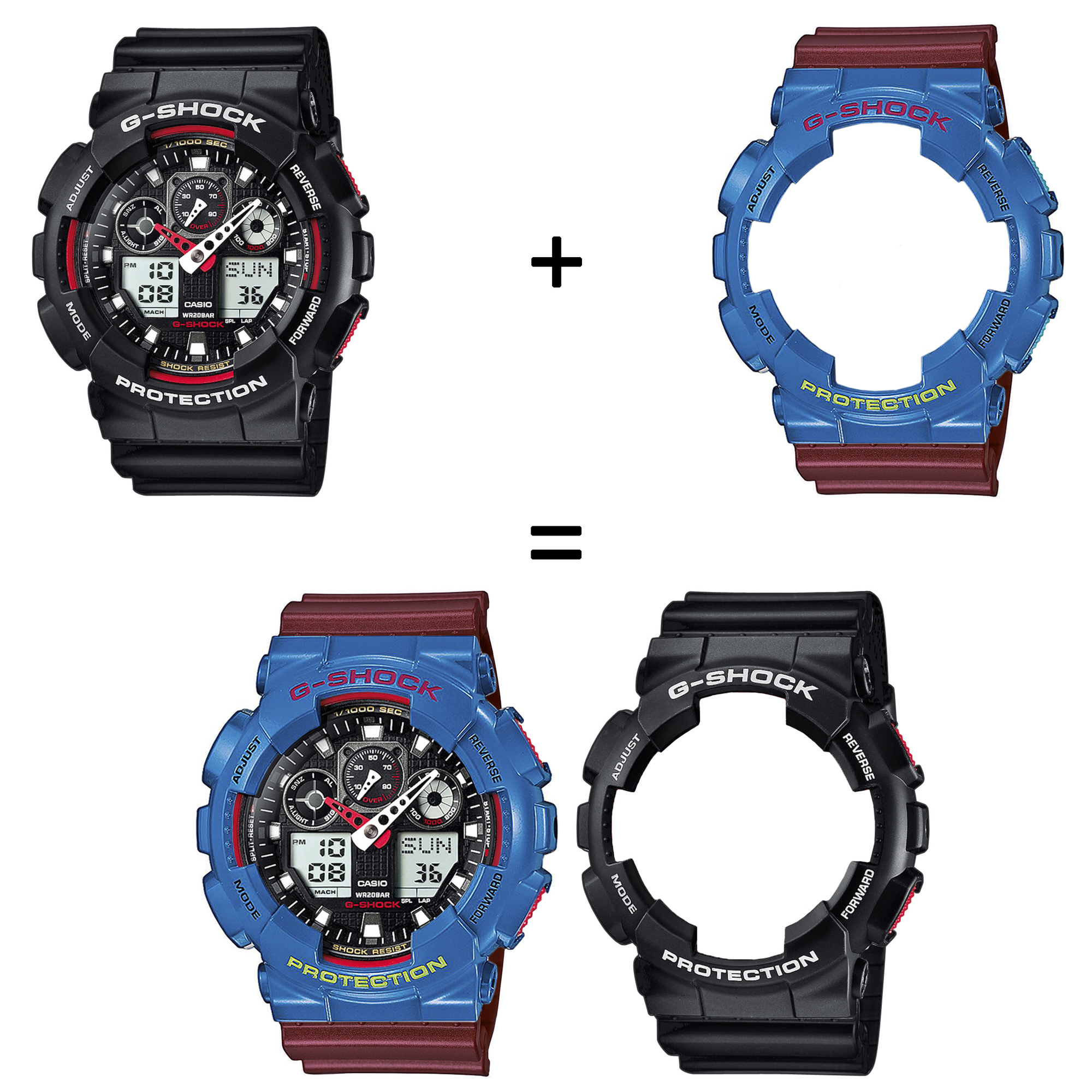 Casio SET GA-100-1A4ER + BEZEL 10388974 + PASEK 10477355 zegarek - miniatura 2