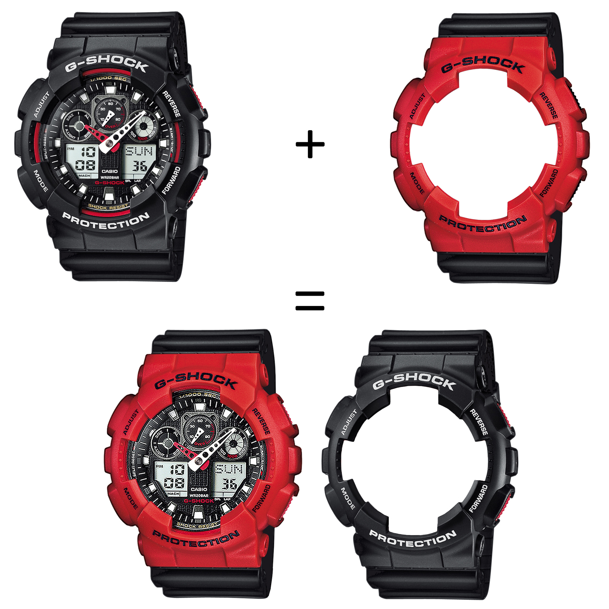 Casio SET GA-100-1A4ER + BEZEL 10395289 + PASEK 10347688 zegarek - miniatura 2