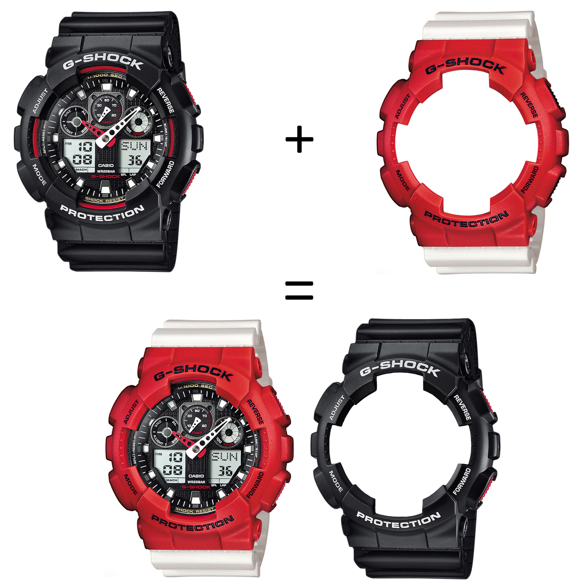 Casio SET GA-100-1A4ER + BEZEL 10395289 + PASEK 10395227 zegarek - miniatura 2