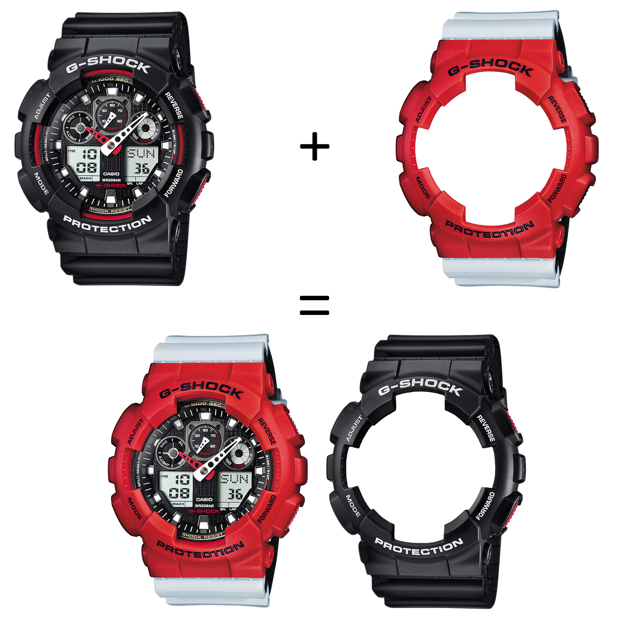 Casio SET GA-100-1A4ER + BEZEL 10395289 + PASEK 10527469 zegarek - miniatura 2