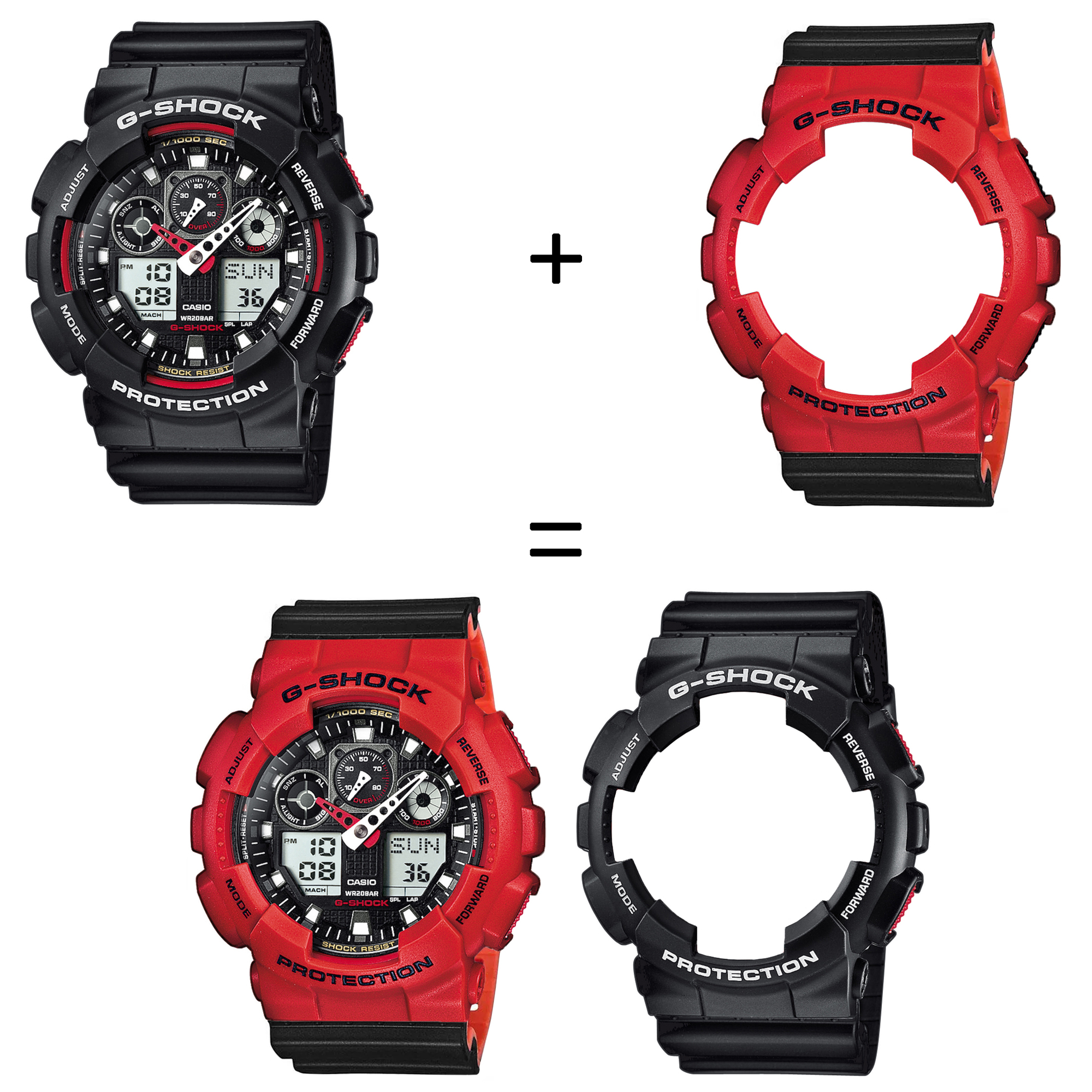 Casio SET GA-100-1A4ER + BEZEL 10395289 + PASEK 10577142 zegarek - miniatura 2