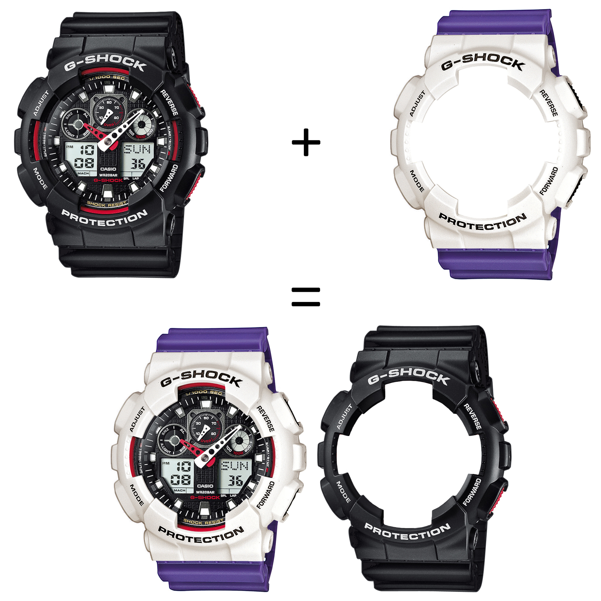 Casio SET GA-100-1A4ER + BEZEL 10395292 + PASEK 10498156 zegarek - miniatura 2