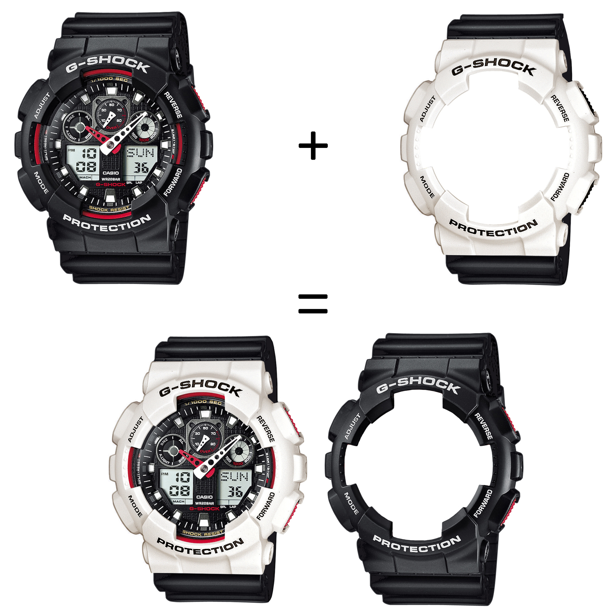 Casio SET GA-100-1A4ER + BEZEL 10395292 + PASEK 10536683 zegarek - miniatura 2