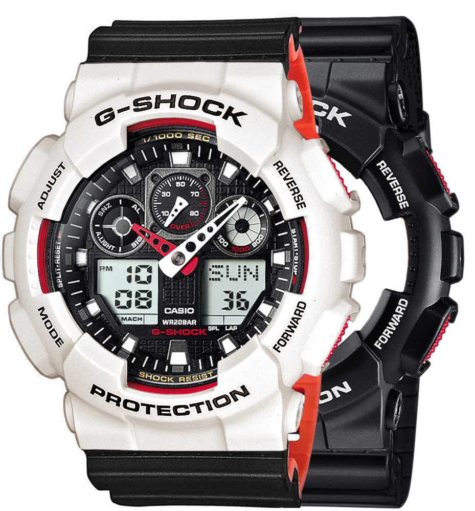  Casio G-SHOCK SET GA-100-1A4ER + BEZEL 10395292 + PASEK 10577142 