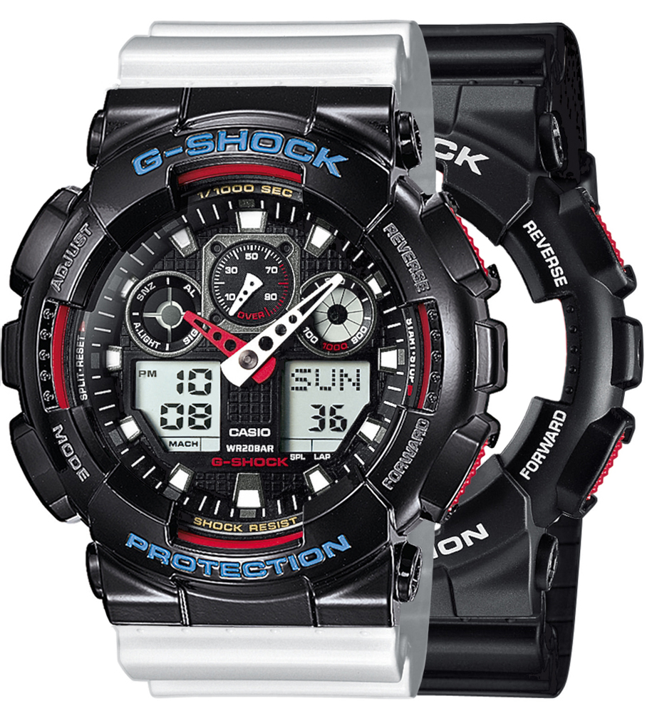  Casio G-SHOCK SET GA-100-1A4ER + BEZEL 10407691 + PASEK 10347710 