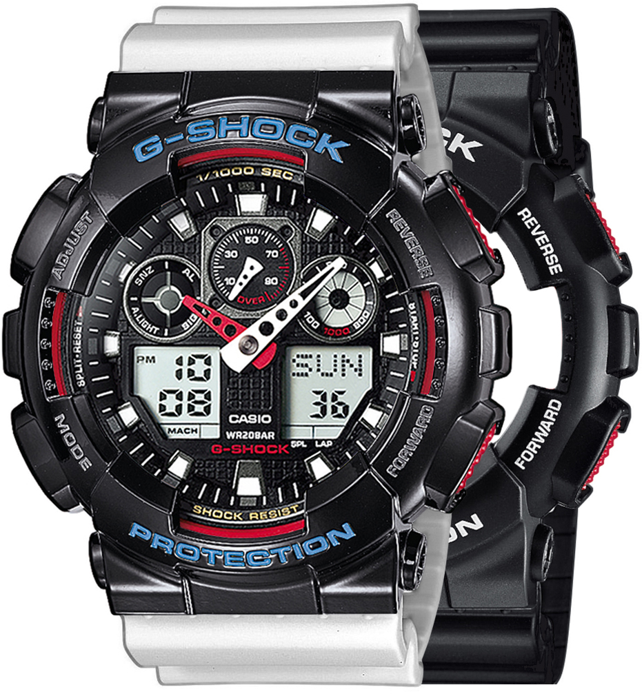 G-SHOCK SET GA-100-1A4ER + BEZEL 10407691 + PASEK 10430571