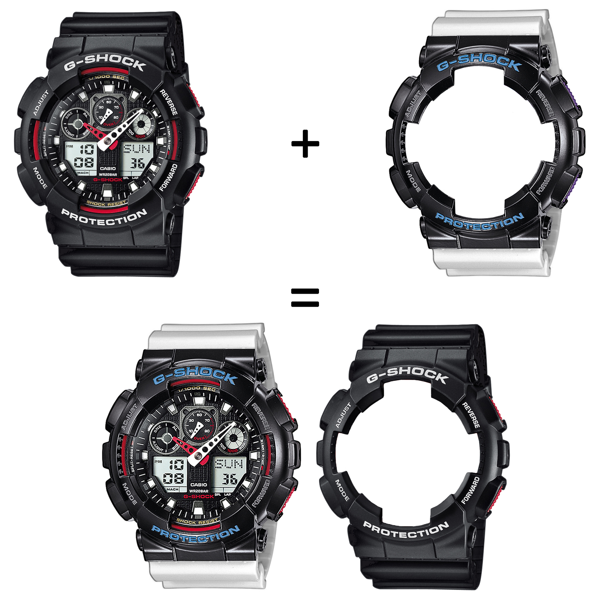 Casio SET GA-100-1A4ER + BEZEL 10407691 + PASEK 10430571 zegarek - miniatura 2