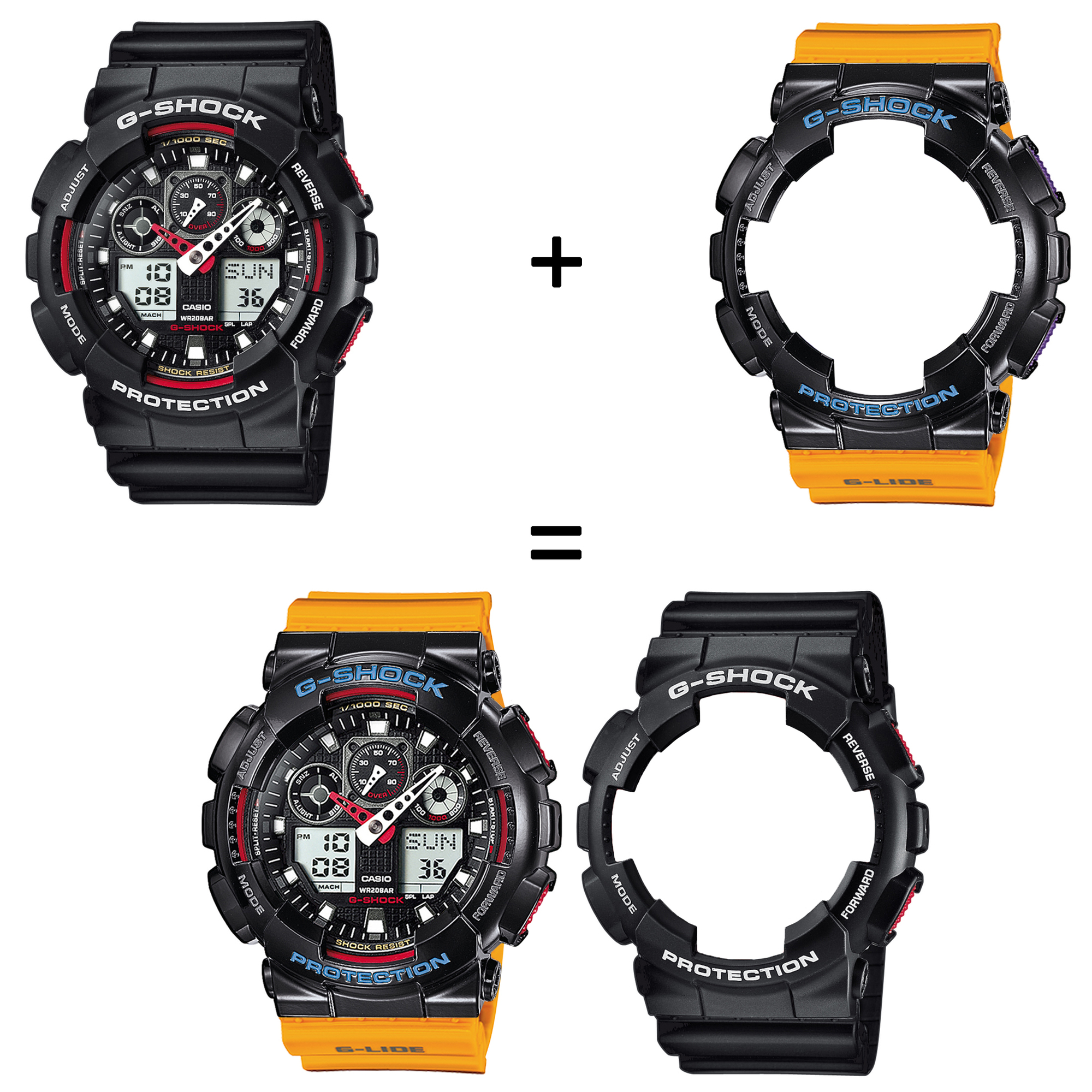 Casio SET GA-100-1A4ER + BEZEL 10407691 + PASEK 10457913 zegarek - miniatura 2