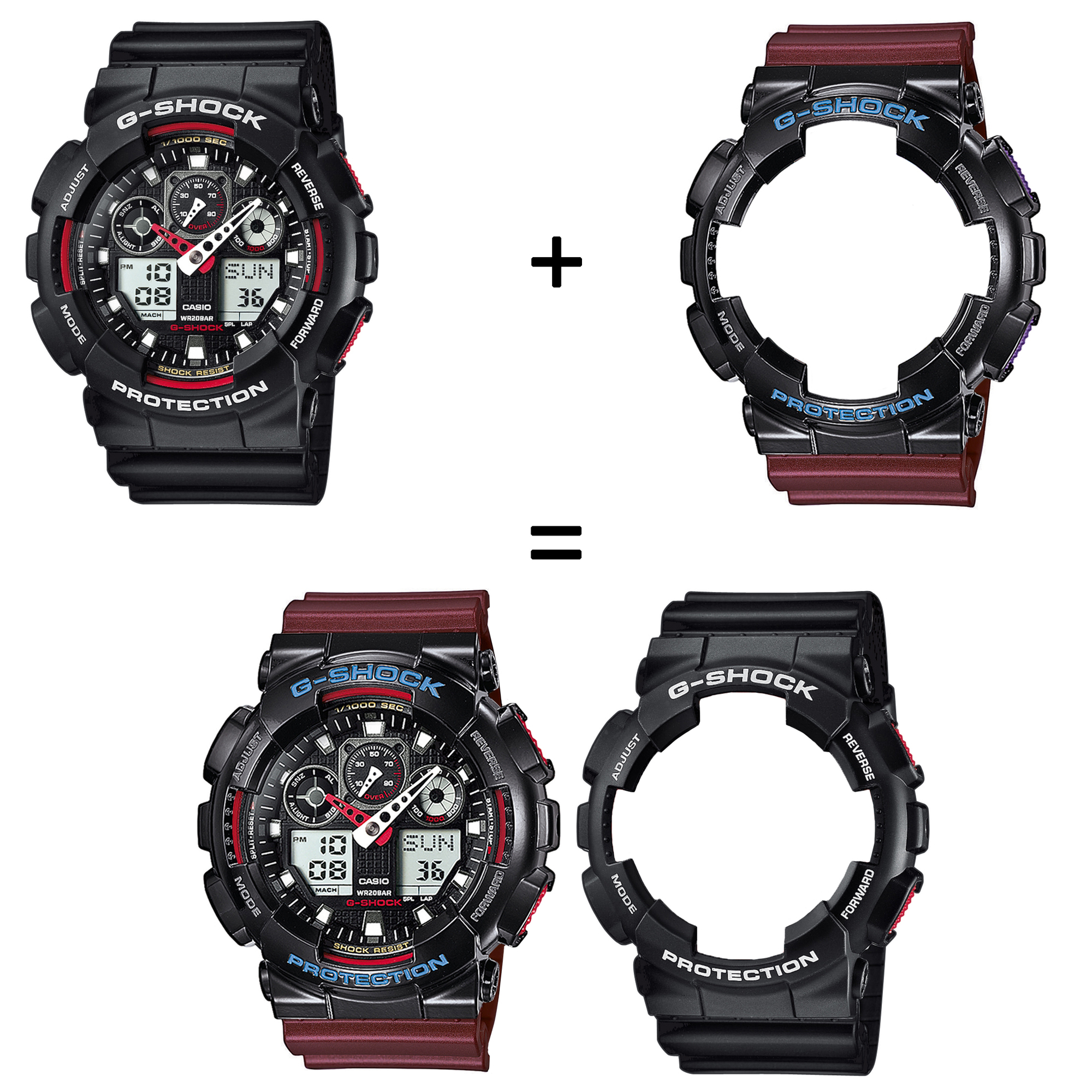 Casio SET GA-100-1A4ER + BEZEL 10407691 + PASEK 10477355 zegarek - miniatura 2