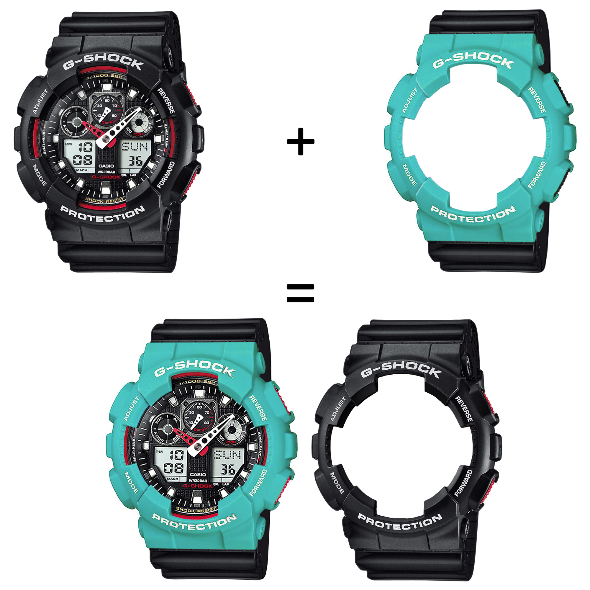 Casio SET GA-100-1A4ER + BEZEL 10410475 + PASEK 10347688 zegarek - miniatura 2