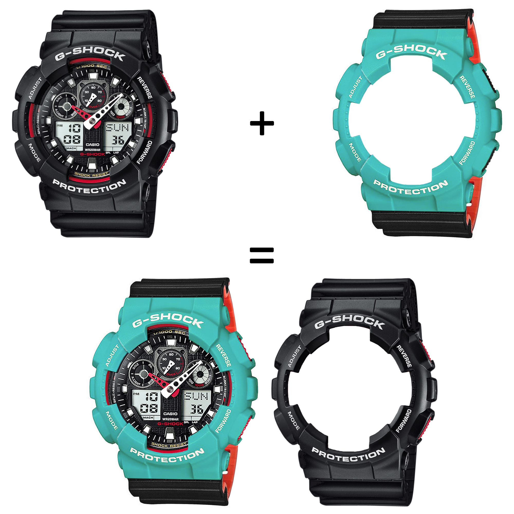 Casio SET GA-100-1A4ER + BEZEL 10410475 + PASEK 10577142 zegarek - miniatura 2