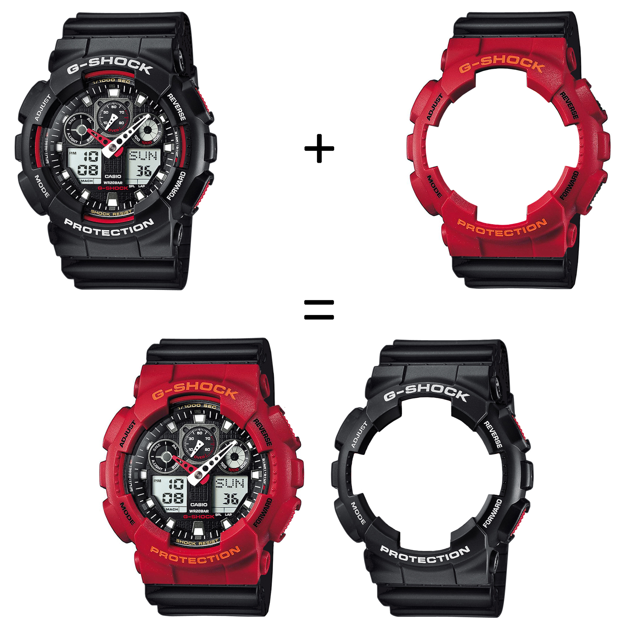 Casio SET GA-100-1A4ER + BEZEL 10441433 + PASEK 10347688 zegarek - miniatura 2