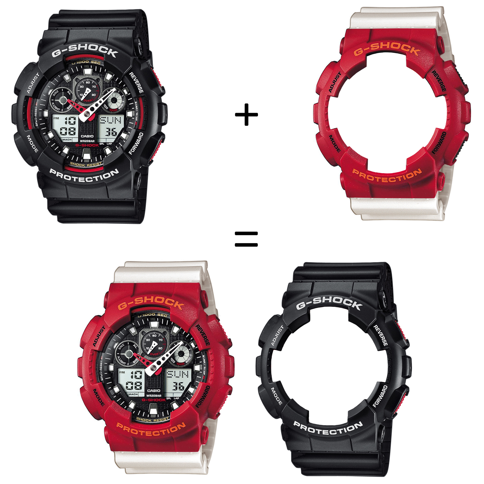 Casio SET GA-100-1A4ER + BEZEL 10441433 + PASEK 10395227 zegarek - miniatura 2