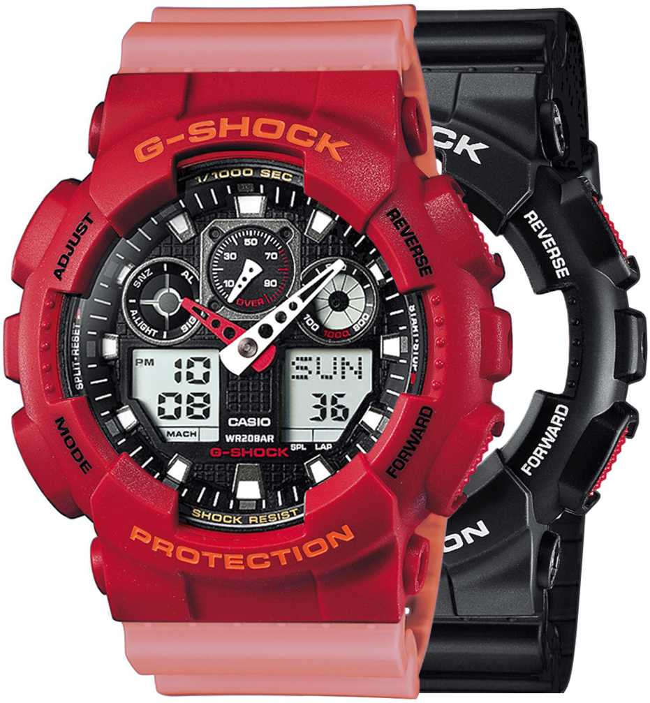  Casio G-SHOCK SET GA-100-1A4ER + BEZEL 10441433 + PASEK 10498150 