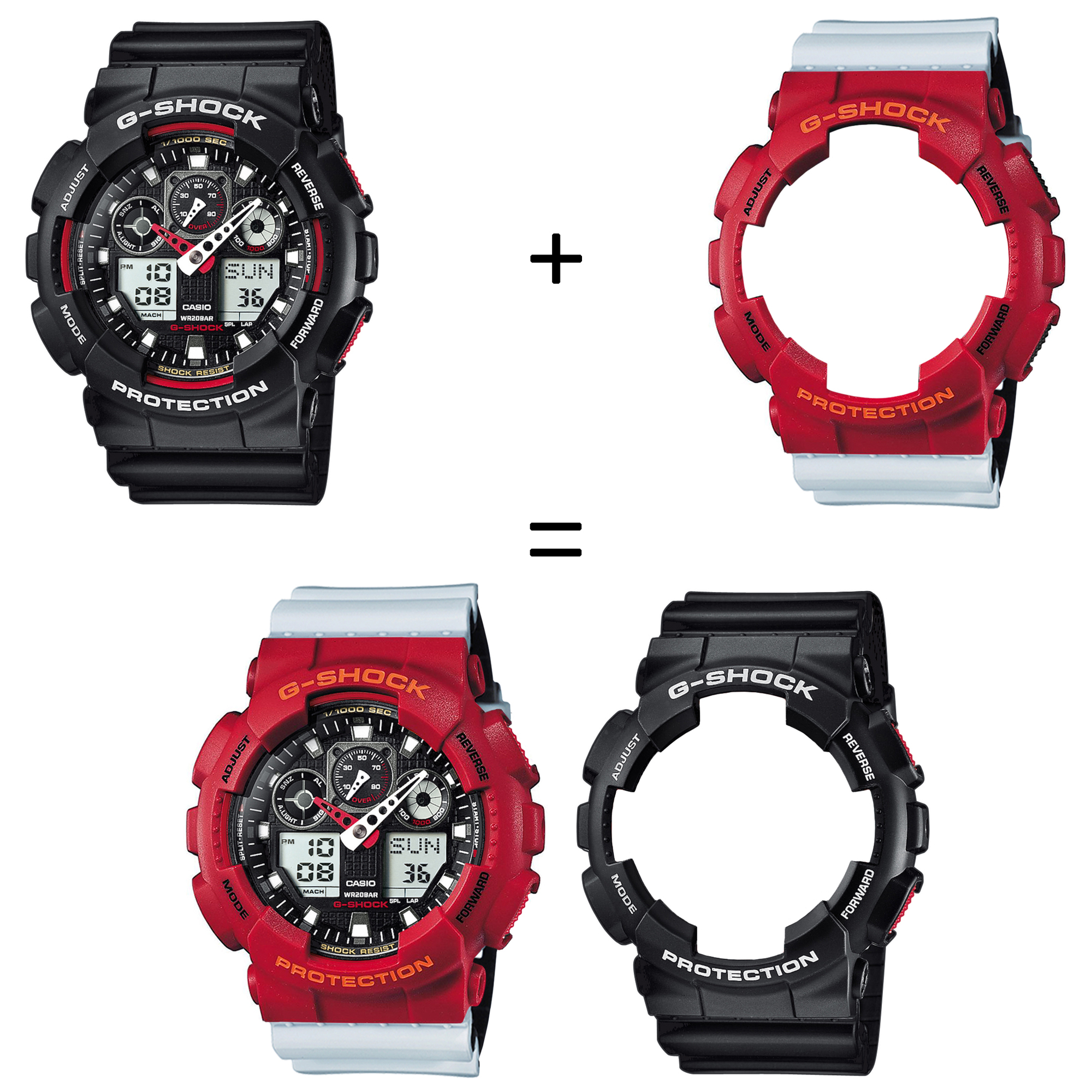 Casio SET GA-100-1A4ER + BEZEL 10441433 + PASEK 10527469 zegarek - miniatura 2