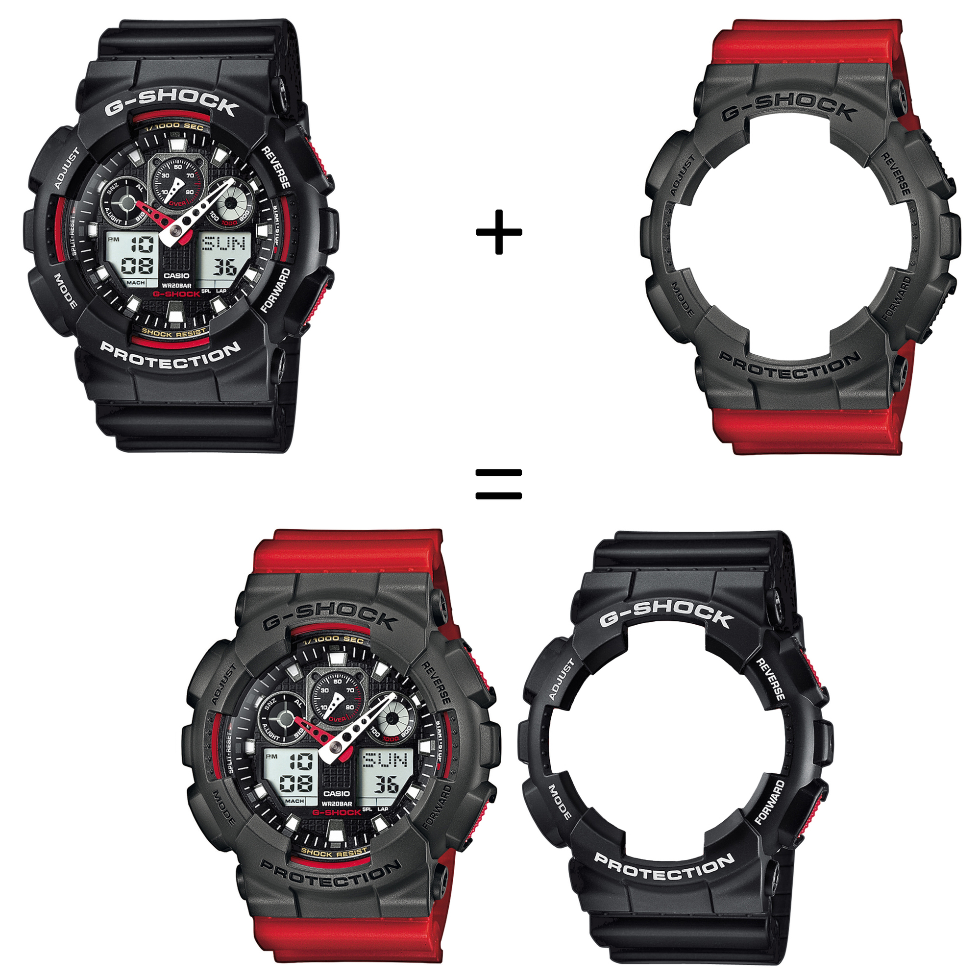 Casio SET GA-100-1A4ER + BEZEL 10467795 + PASEK 10395226 zegarek - miniatura 2