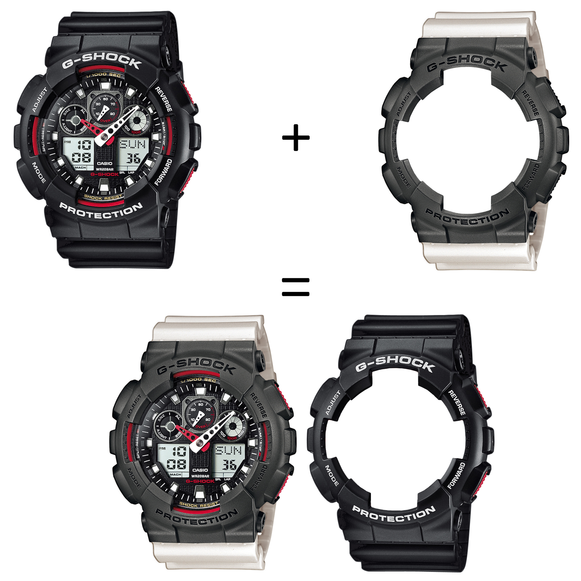 Casio SET GA-100-1A4ER + BEZEL 10467795 + PASEK 10395227 zegarek - miniatura 2