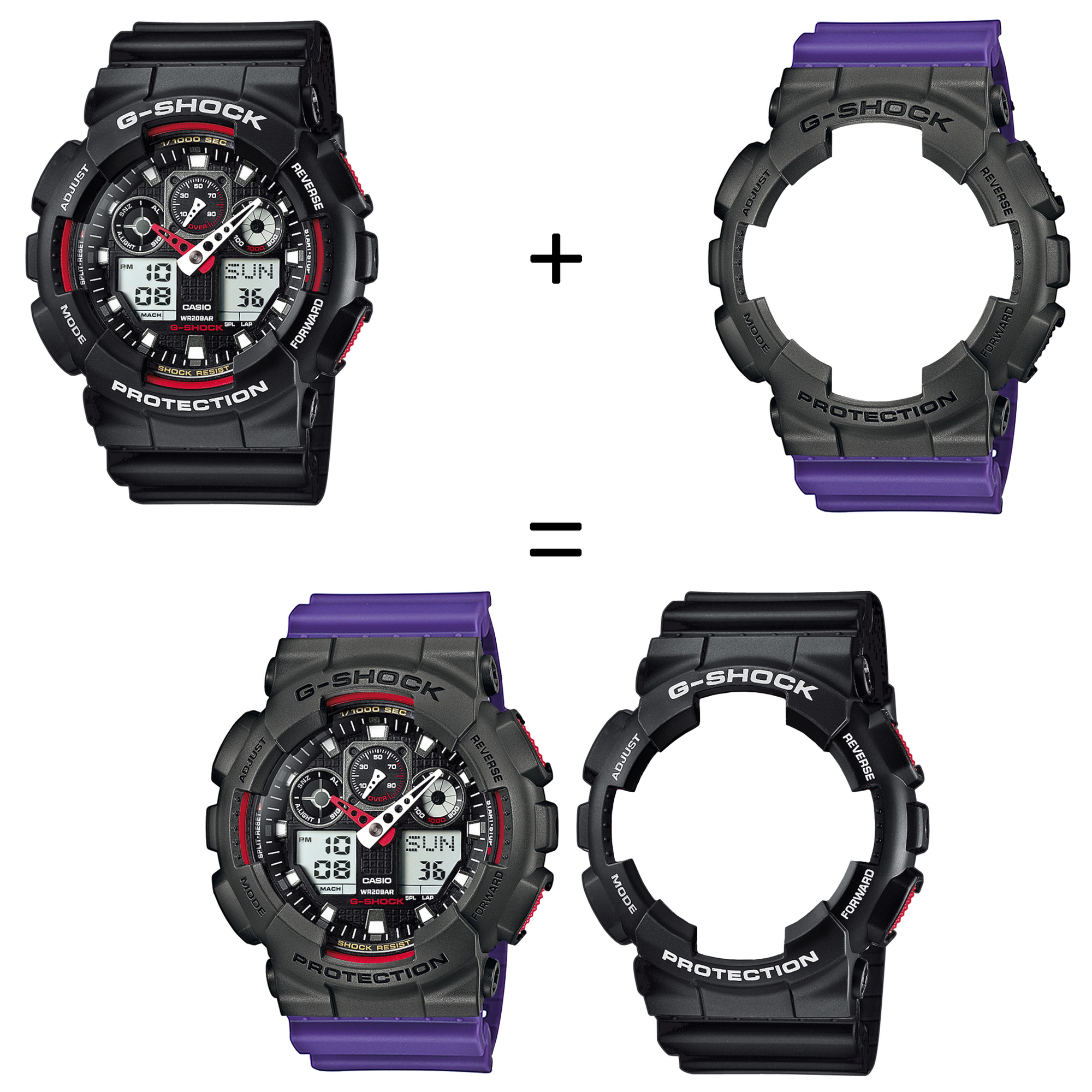 Casio SET GA-100-1A4ER + BEZEL 10467795 + PASEK 10498156 zegarek