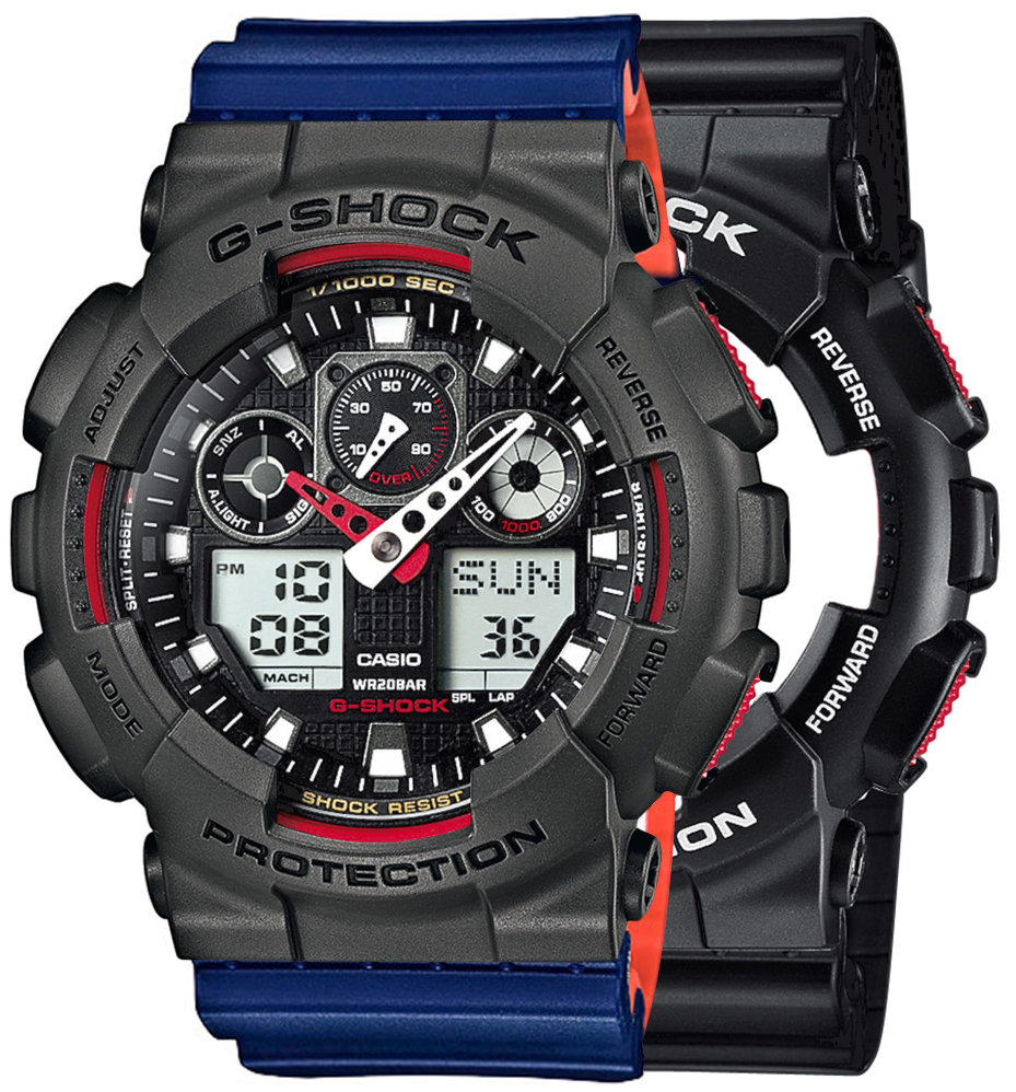  Casio G-SHOCK SET GA-100-1A4ER + BEZEL 10467795 + PASEK 10527467 