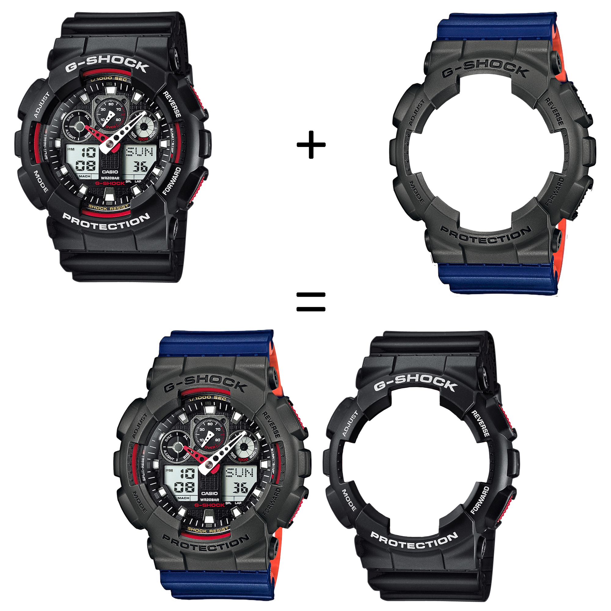 Casio SET GA-100-1A4ER + BEZEL 10467795 + PASEK 10527467 zegarek - miniatura 2