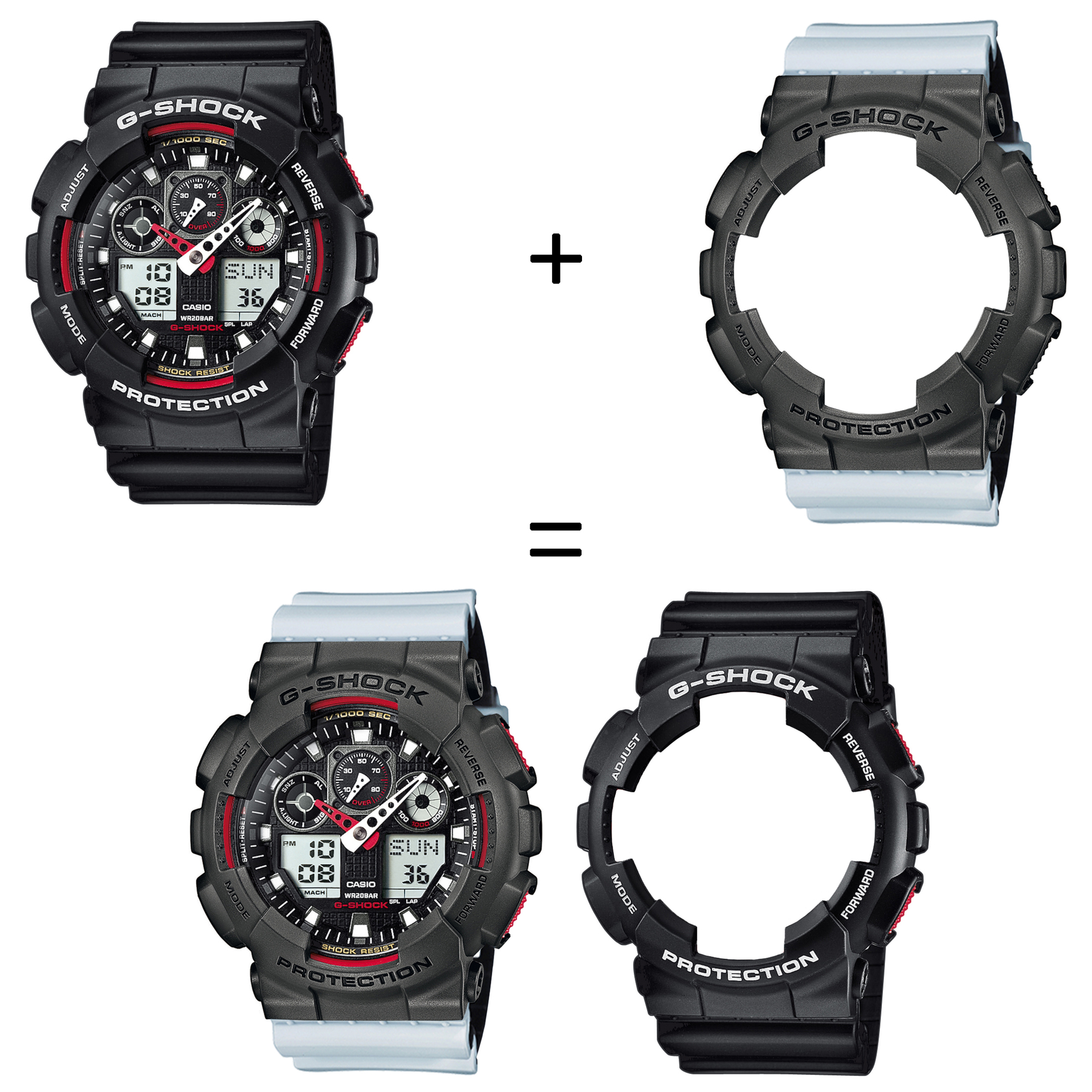 Casio SET GA-100-1A4ER + BEZEL 10467795 + PASEK 10527469 zegarek - miniatura 2