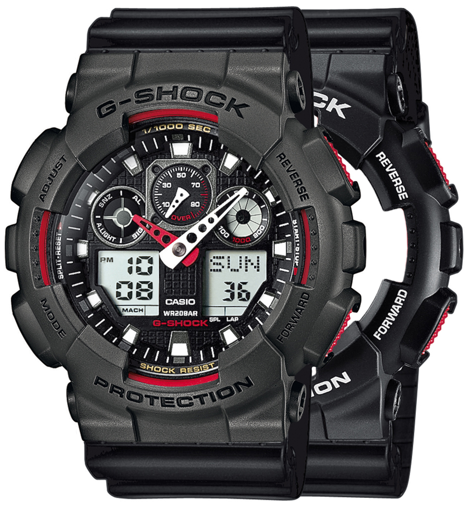G-SHOCK SET GA-100-1A4ER + BEZEL 10467795 + PASEK 10536683