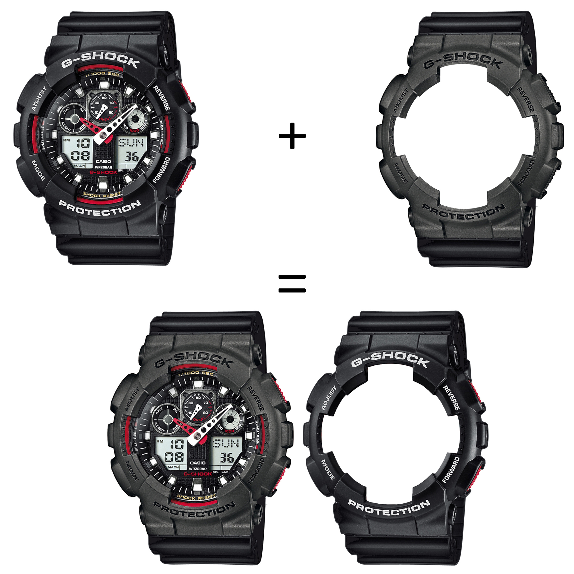 Casio SET GA-100-1A4ER + BEZEL 10467795 + PASEK 10536683 zegarek - miniatura 2