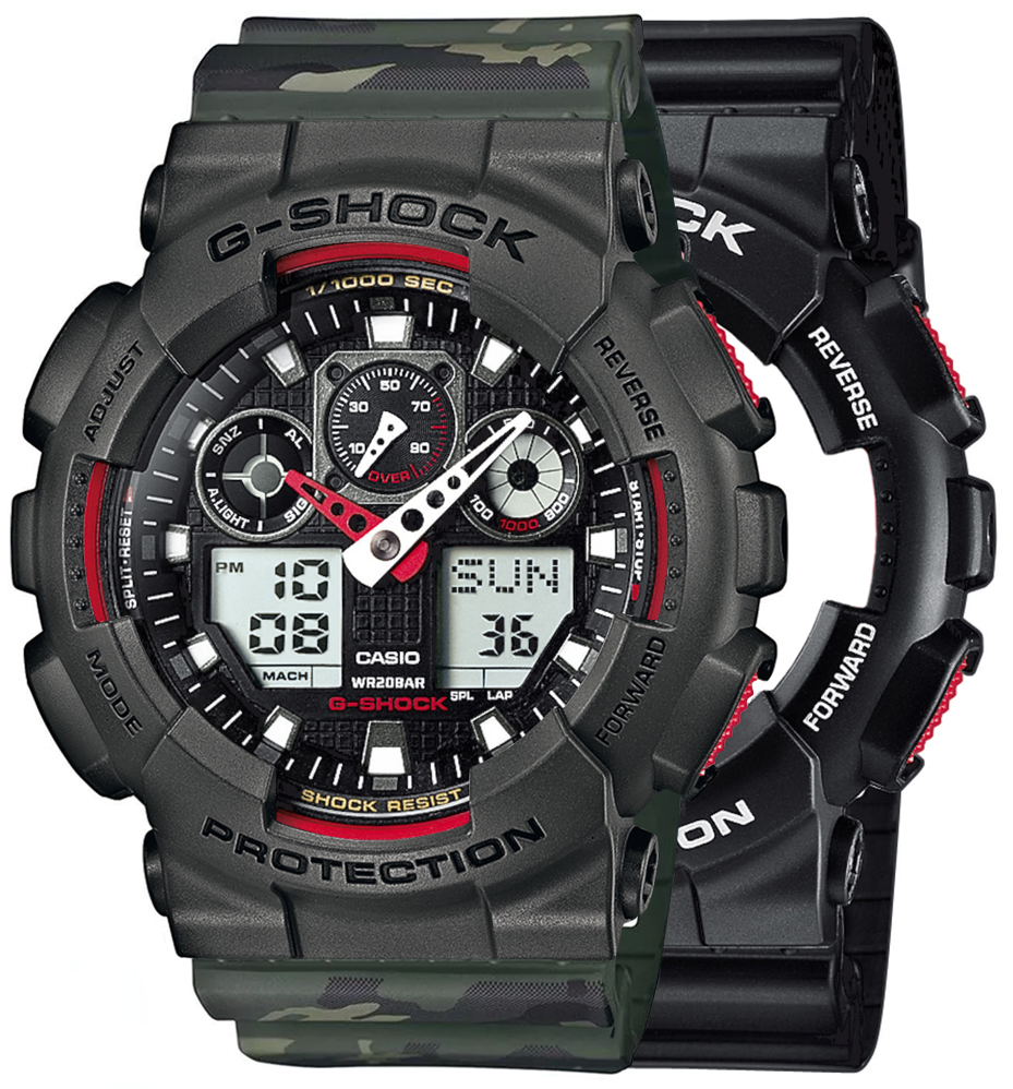  Casio G-SHOCK SET GA-100-1A4ER + BEZEL 10467795 + PASEK 10561429 
