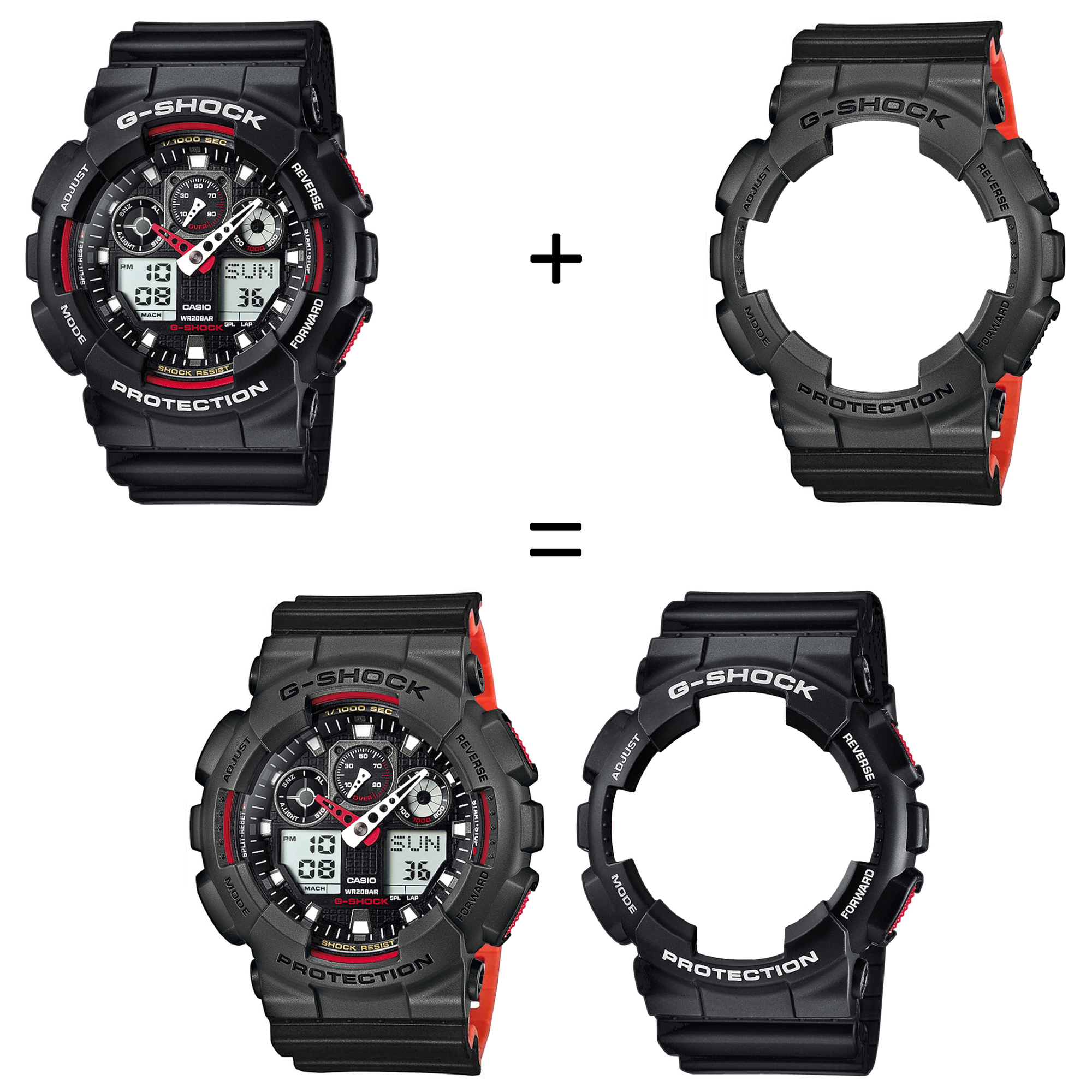 Casio SET GA-100-1A4ER + BEZEL 10467795 + PASEK 10577142 zegarek