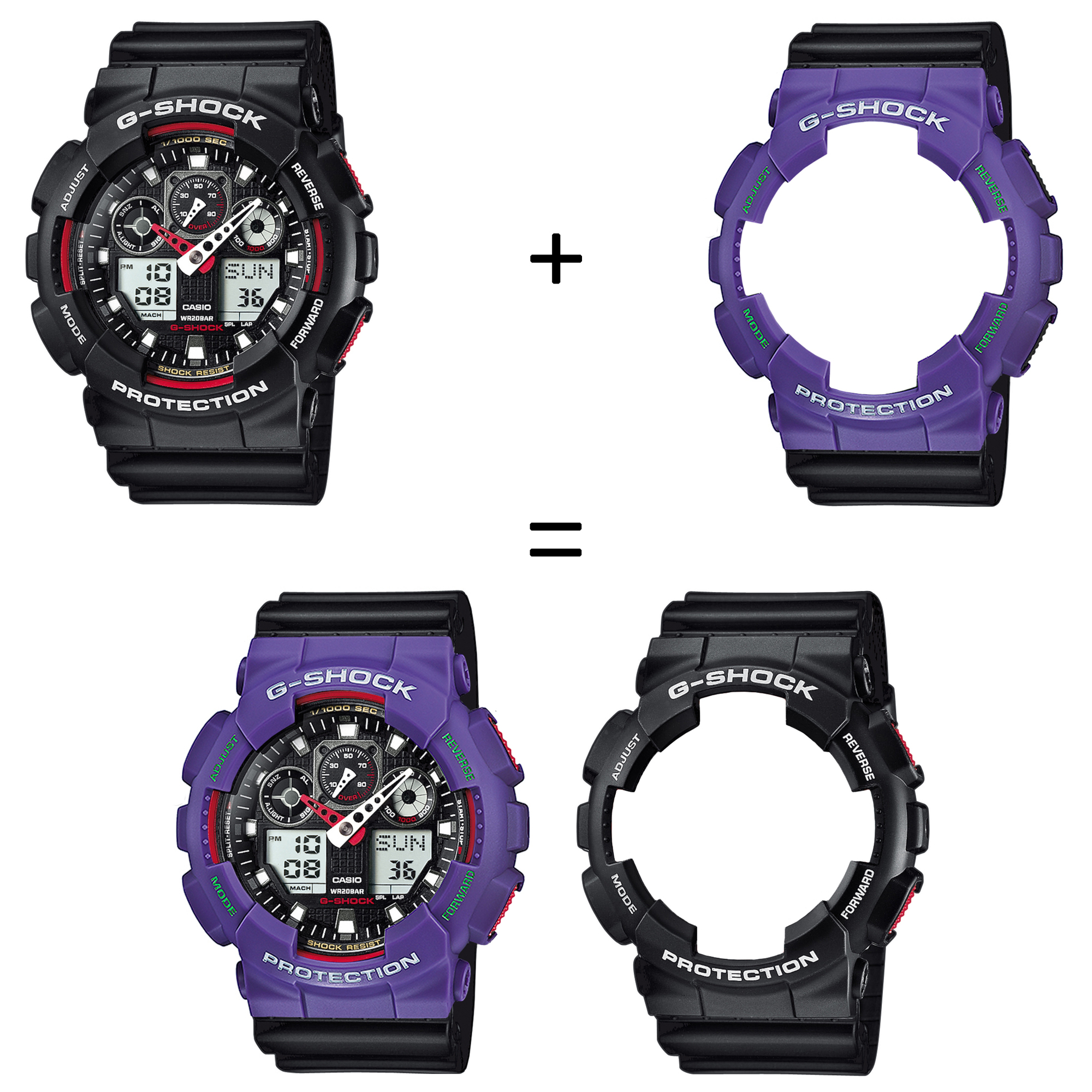 Casio SET GA-100-1A4ER + BEZEL 10498250 + PASEK 10347688 zegarek - miniatura 2